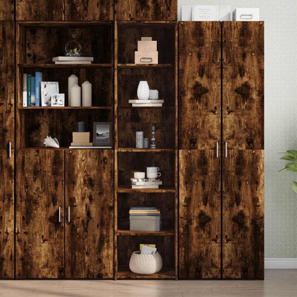 vidaXL Highboard Highboard Räuchereiche 45x41x185 cm Holzwerkstoff (1 St)