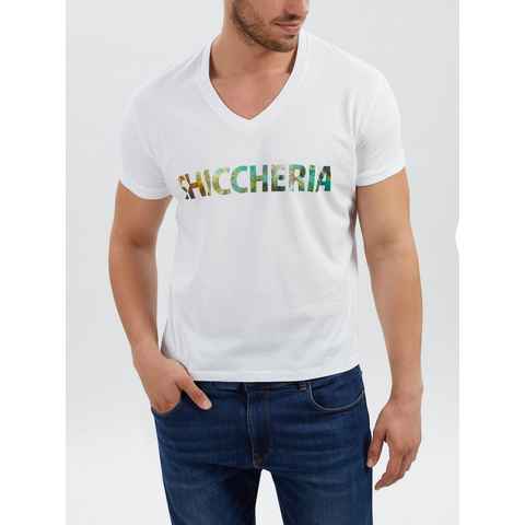Chiccheria Brand T-Shirt Palm-Logo Designed in Los Angeles, Weiß