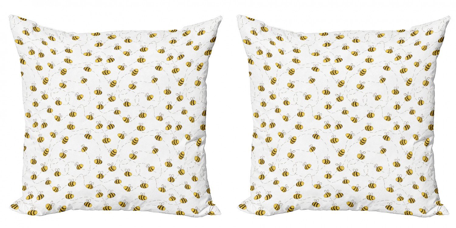Kissenbezüge Modern Accent Doppelseitiger Digitaldruck, Abakuhaus (2 Stück), Biene Einfache Doodle Fliegen Bee