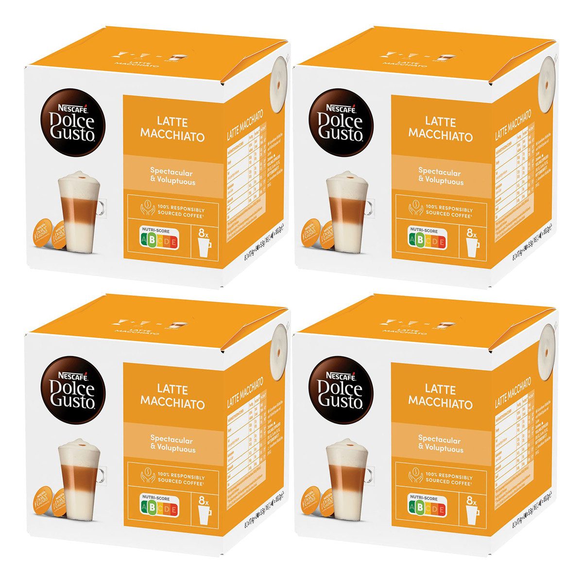 NESCAFE Kaffee, Nescafe Dolce Gusto Latte Macchiato 16 Kaffee Kapseln 4er Pack