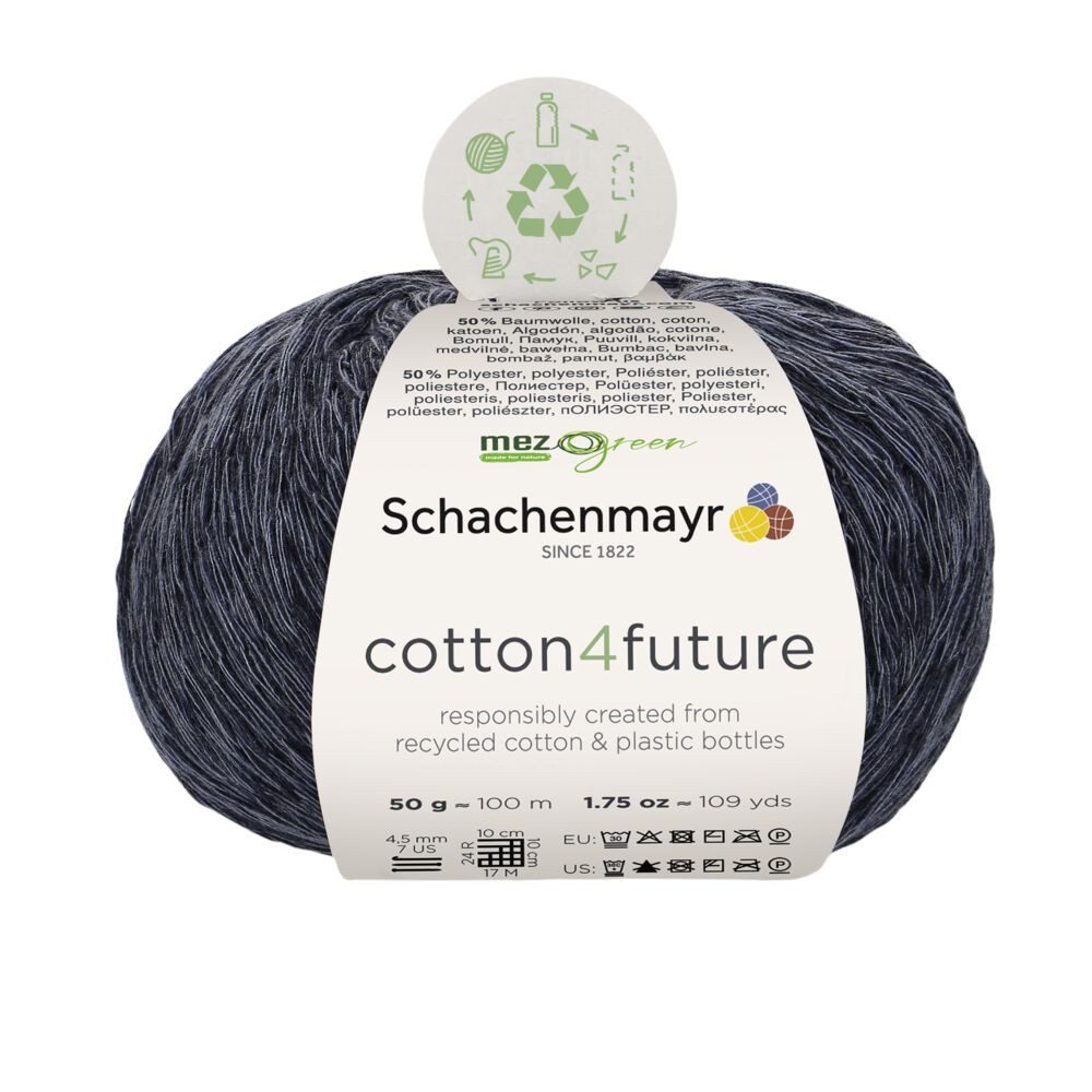 Schachenmayr Wolle cotton4future Baumwollmischgarn zum Stricken und Häkeln Häkelwolle, 100,00 m (Strickgarn, Strickwolle, Handstrickgarn, 50% Baumwolle, 50% Polyester), aus recycelten Materialien