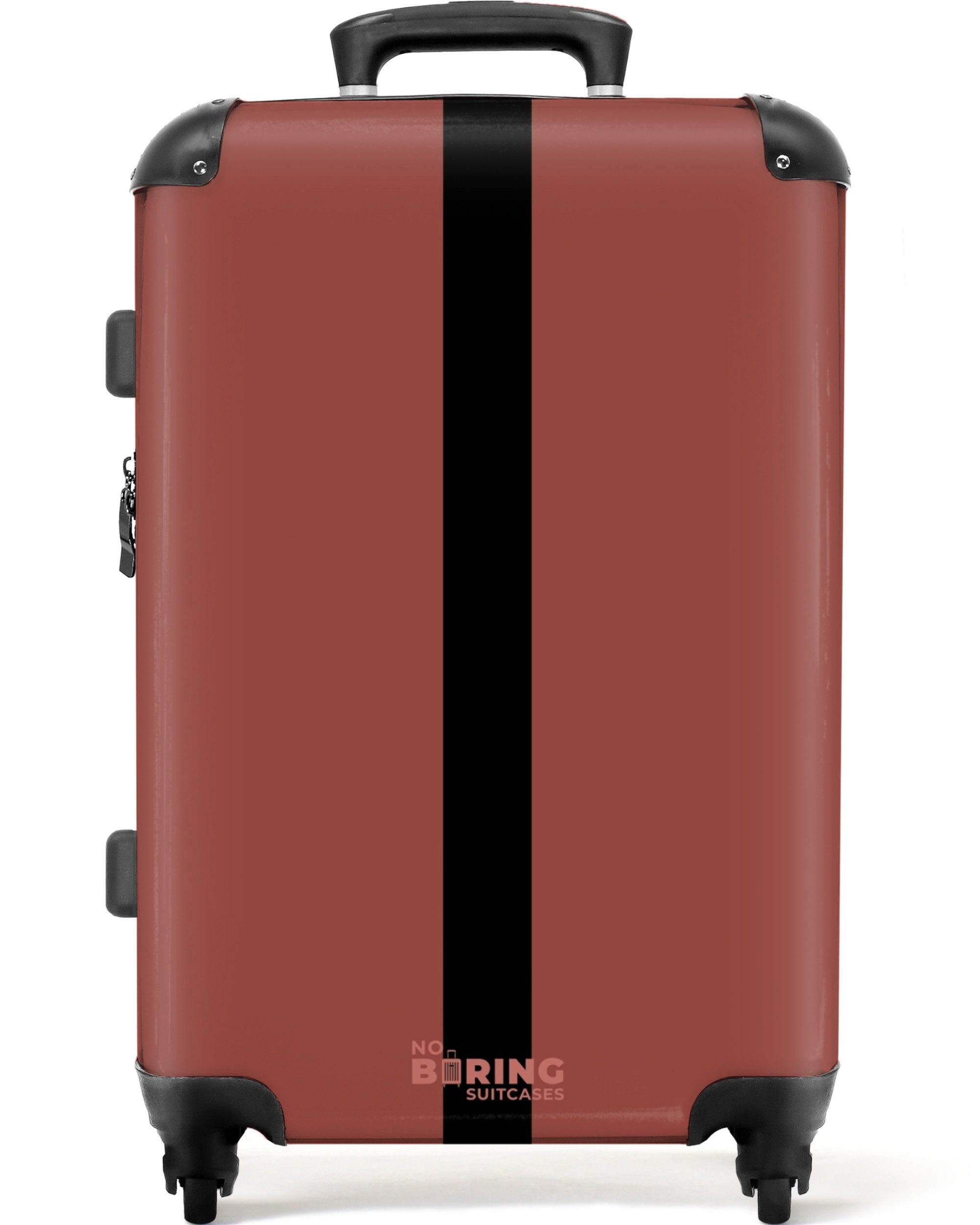 NoBoringSuitcases.com© Hartschalen-Trolley Rot mit schwarzem Streifen günstig online kaufen