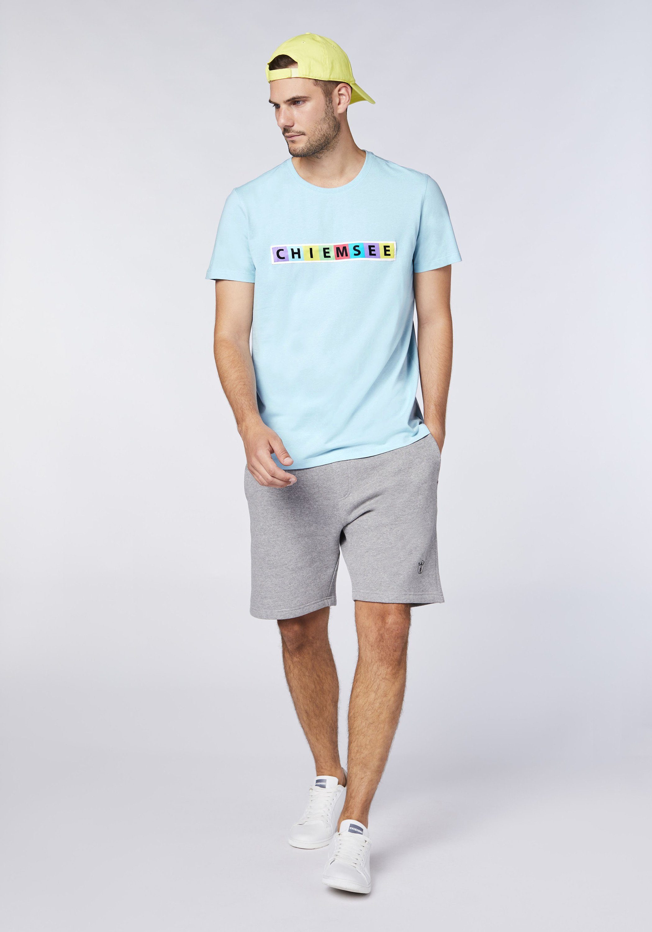 Sky Blue mit Print-Shirt Chiemsee T-Shirt Multicolour-Logo
