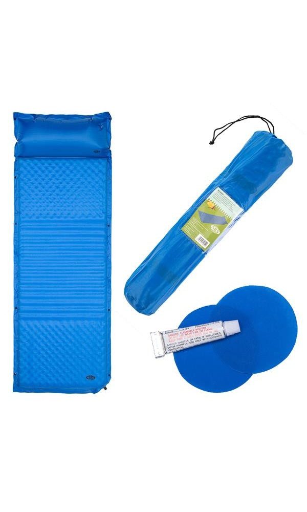 NILS CAMP Isomatte NC4001 (selbstaufblasend, Kopfkissen) blau 190x63x38cm