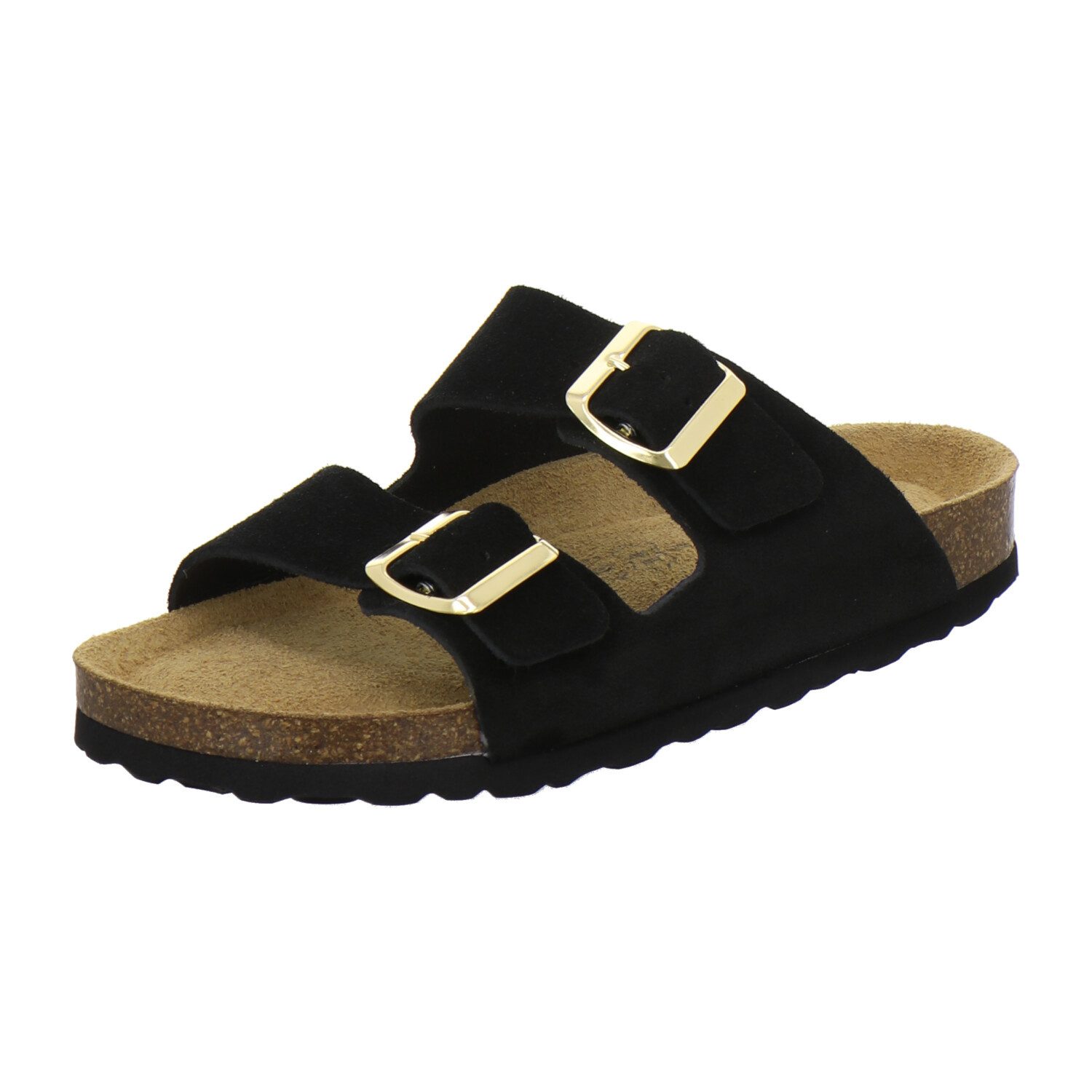 AFS-Schuhe 210097 Zweischnaller Pantolette für Damen mit Fußbett, bequeme Sandalen aus Leder