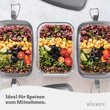 wisefood Lunchbox Edelstahl Lunchbox - Brotdose / Snackbox mit 2, Edelstahl, (1-tlg)