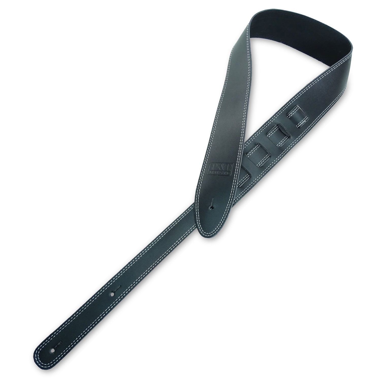 keepdrum Gitarrengurt keepdrum Gitarrengurt aus Echt-Leder Schwarz mit Doppelnaht