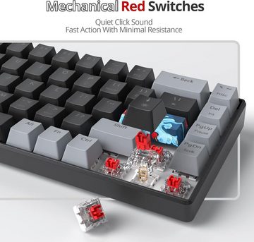 SOLIDEE RGB LED-Hintergrundbeleuchtung Gaming-Tastatur (Ultimatives Gaming-Erlebnis, Kompakte 65% Tastatur für FPS-Spieler)