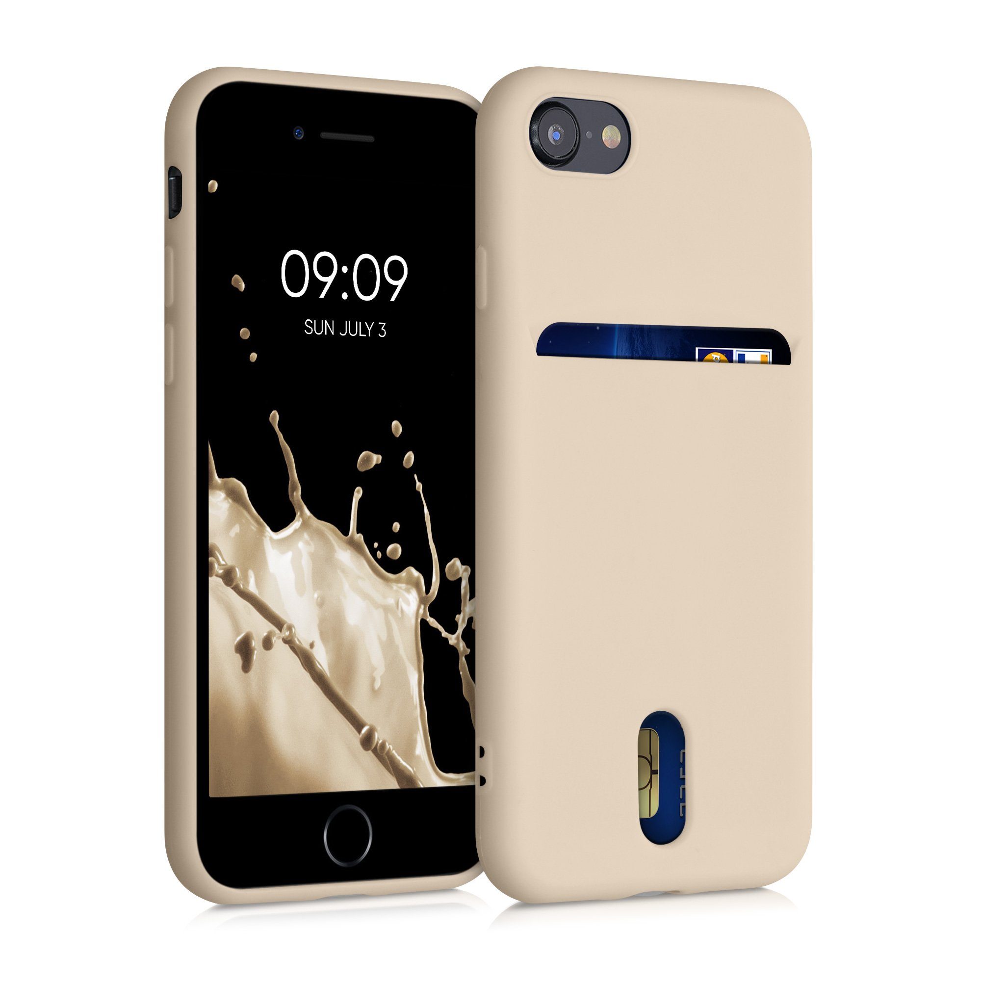 kwmobile Handyhülle Hülle für Apple iPhone SE / 8 / 7, Handy Schutzhülle Cover Case mit Kartenfach