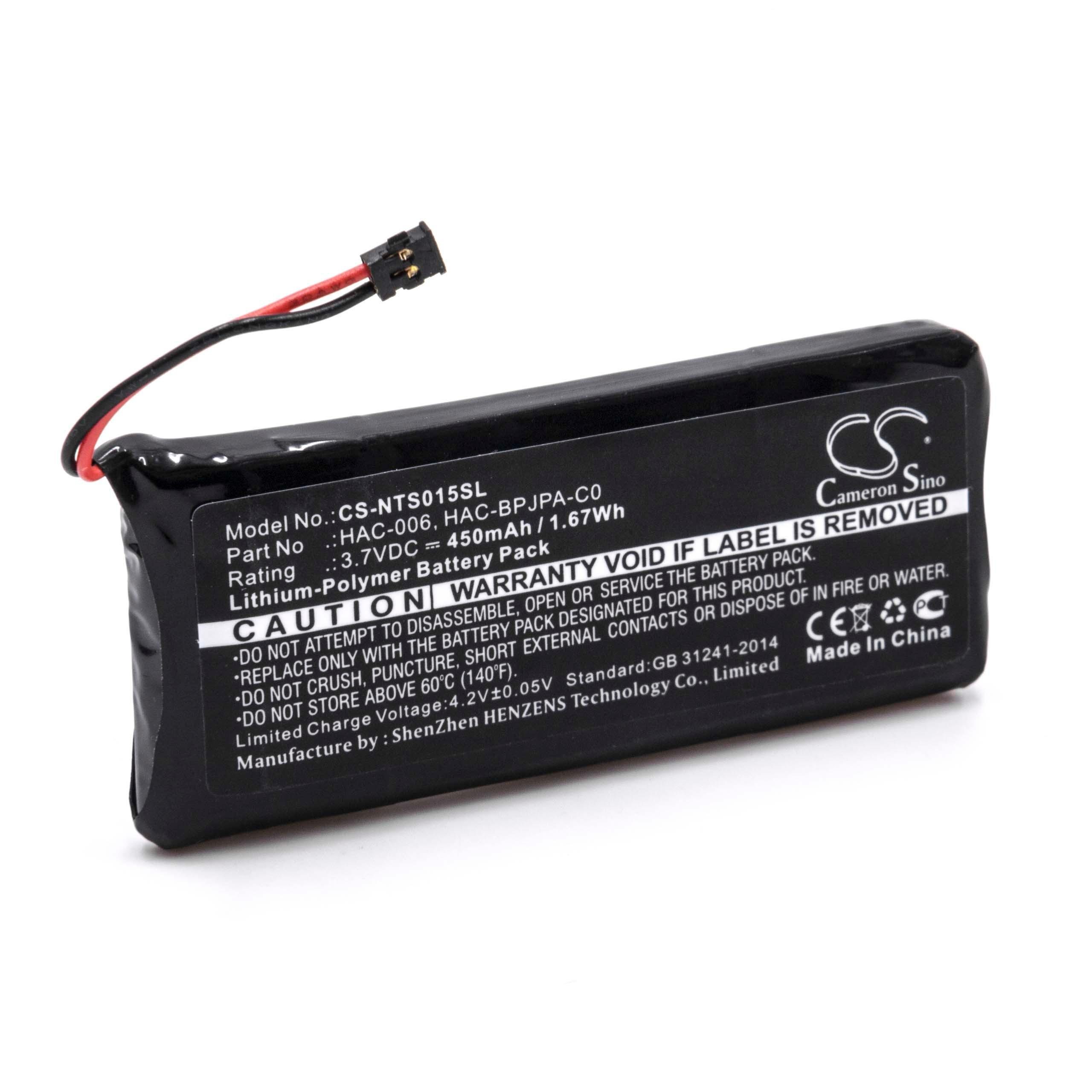 vhbw kompatibel mit Nintendo Switch HAC-016, HAC-A-JCL-C0, HAC-A-JCR-C0, Akku Li-Polymer 450 mAh (3,7 V)