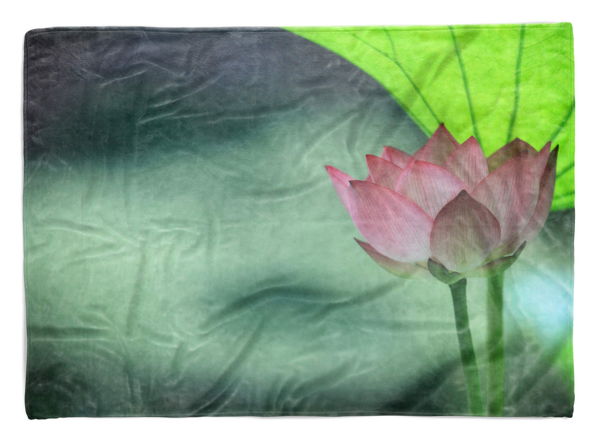 Blüte, Handtuch Lotus Handtücher Blume Sinus Baumwolle-Polyester-Mix Art Saunatuch mit Fotomotiv Strandhandtuch (1-St), Handtuch Kuscheldecke