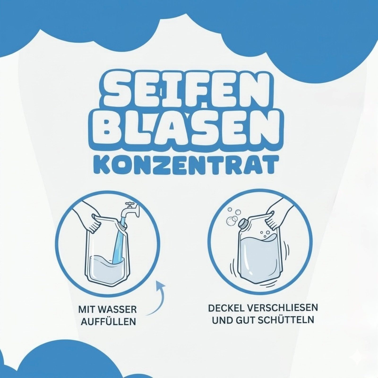 HAC24 Seifenblasenspielzeug Seifenblasenkonzentrat 1:10 Seifenblasenflüssigkeit