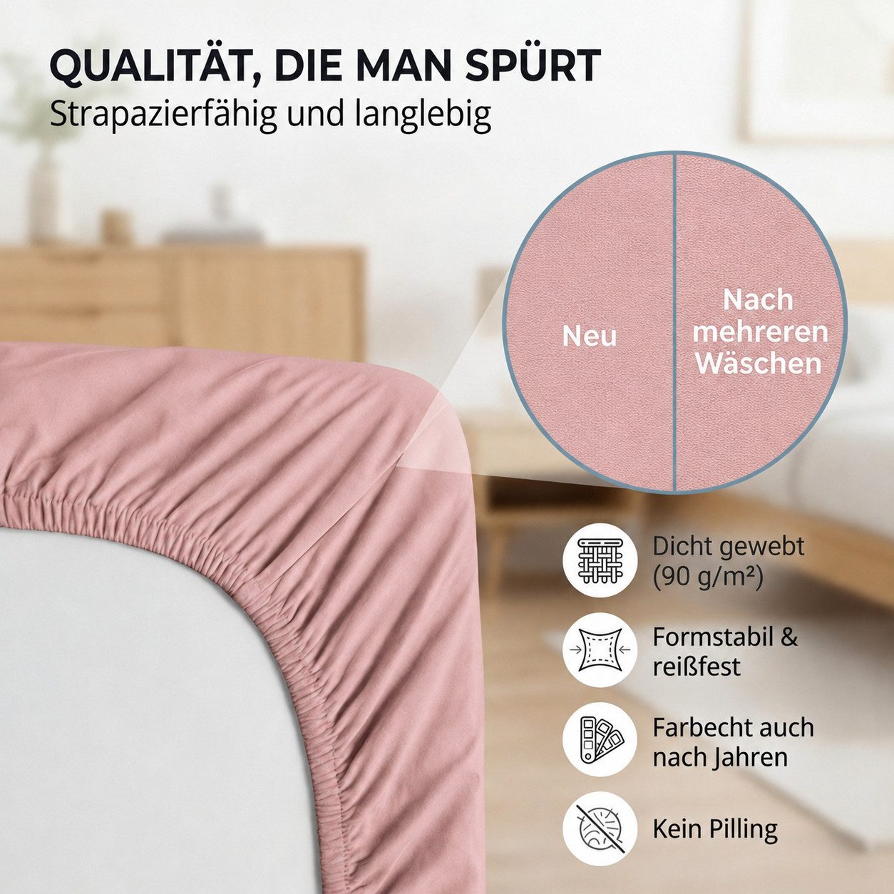Komfortec Spannbettlaken Boxspringbett bis 15cm - 30cm Matratzenhöhe, Mikrofaser, Gummizug: Rundum, (1 Stück), 140x200 cm, Schwarz – Bild 5 von 5