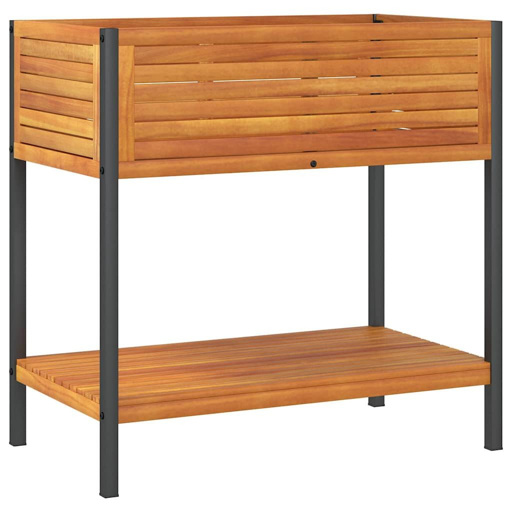 vidaXL Blumentopf Pflanzkübel mit Ablage 80x45x80 cm Massivholz und Stahl (1 St)