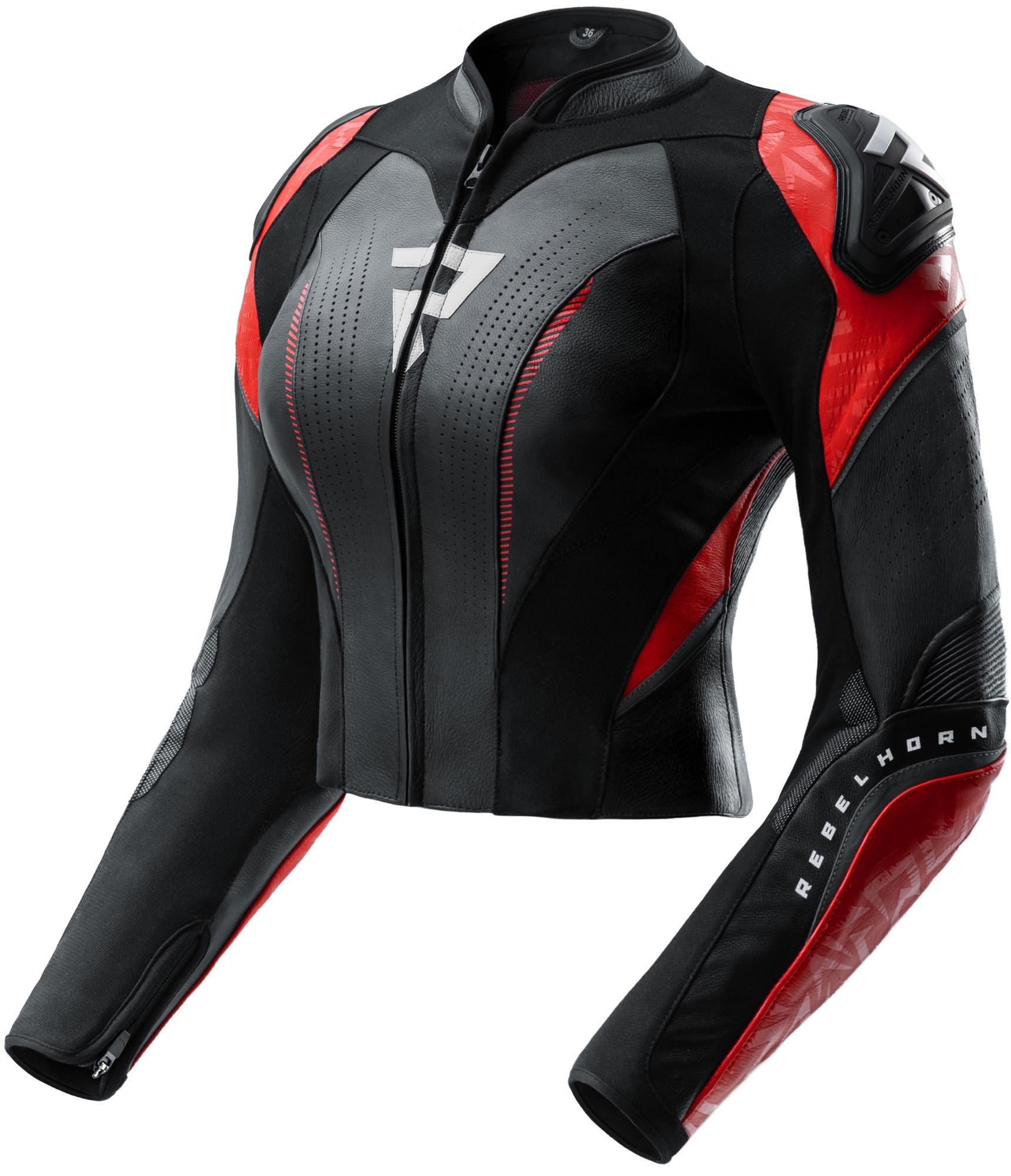 Rebelhorn Motorradjacke Diva RS Damen Motorrad Lederjacke Rückenprotektor enthalten,Verbindungsreißverschluss,Ellenbogenpro