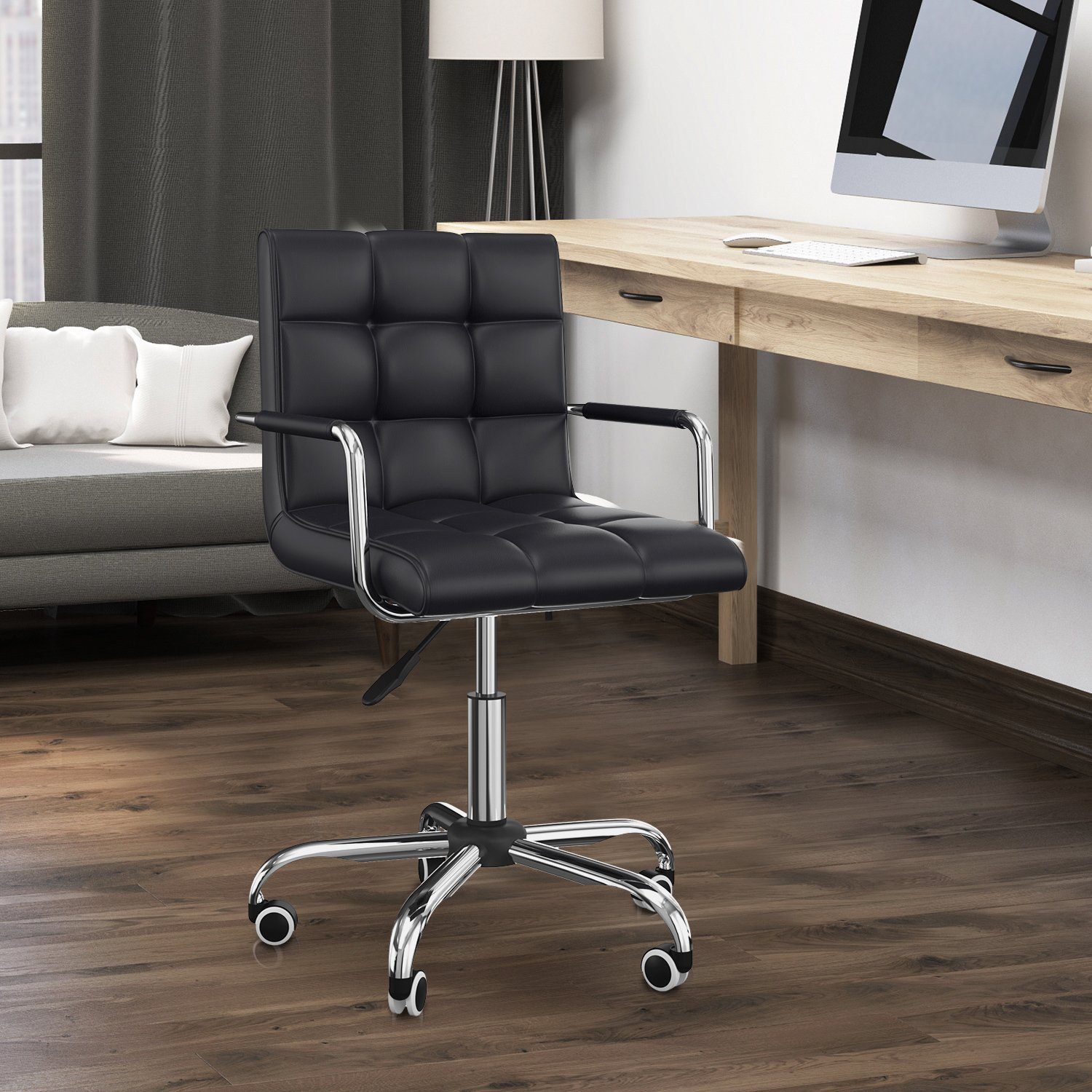 HOMCOM Sofa Bürostuhl mit Rollen