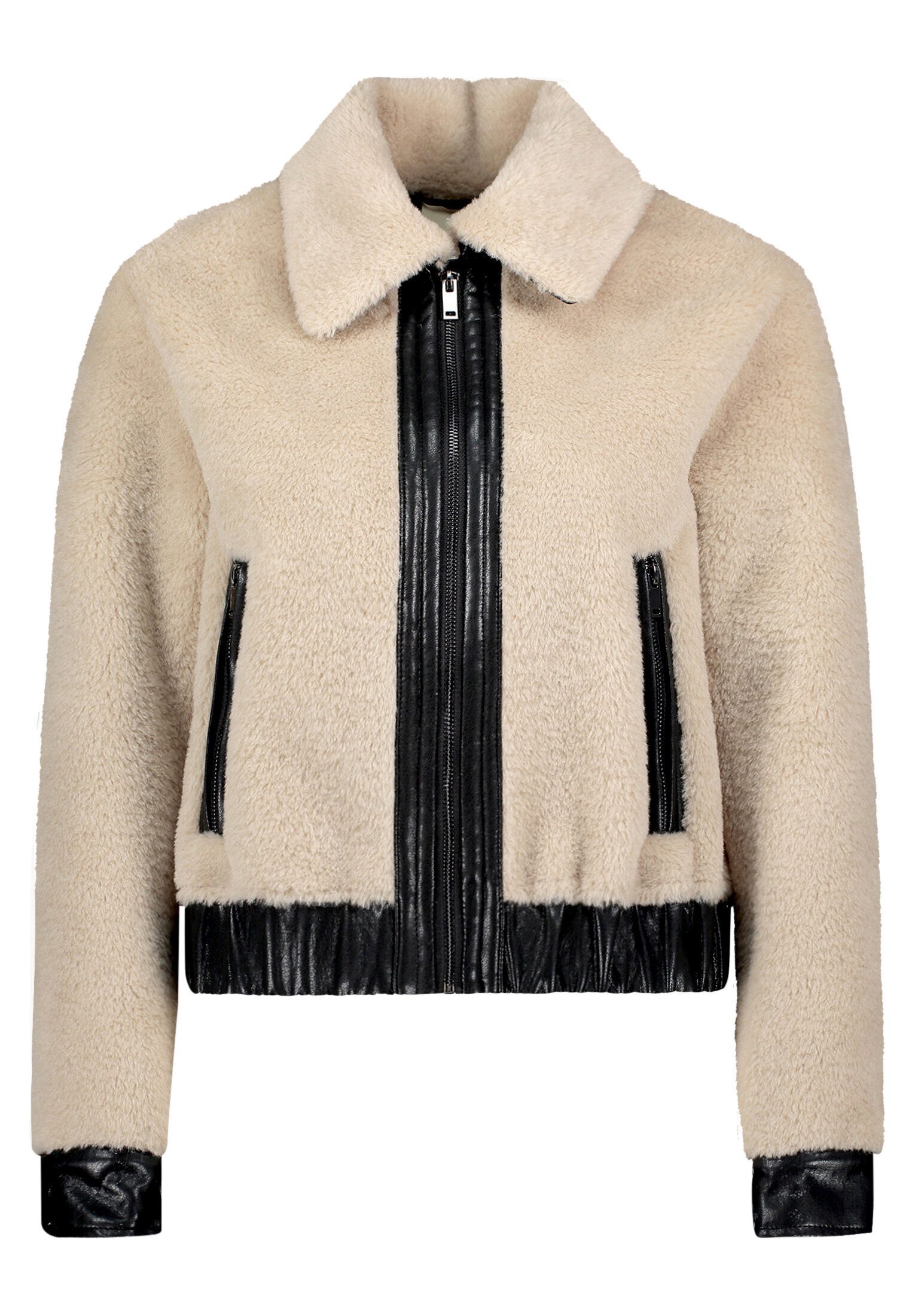 Amber & June Plüschjacke Damen mit Kragen