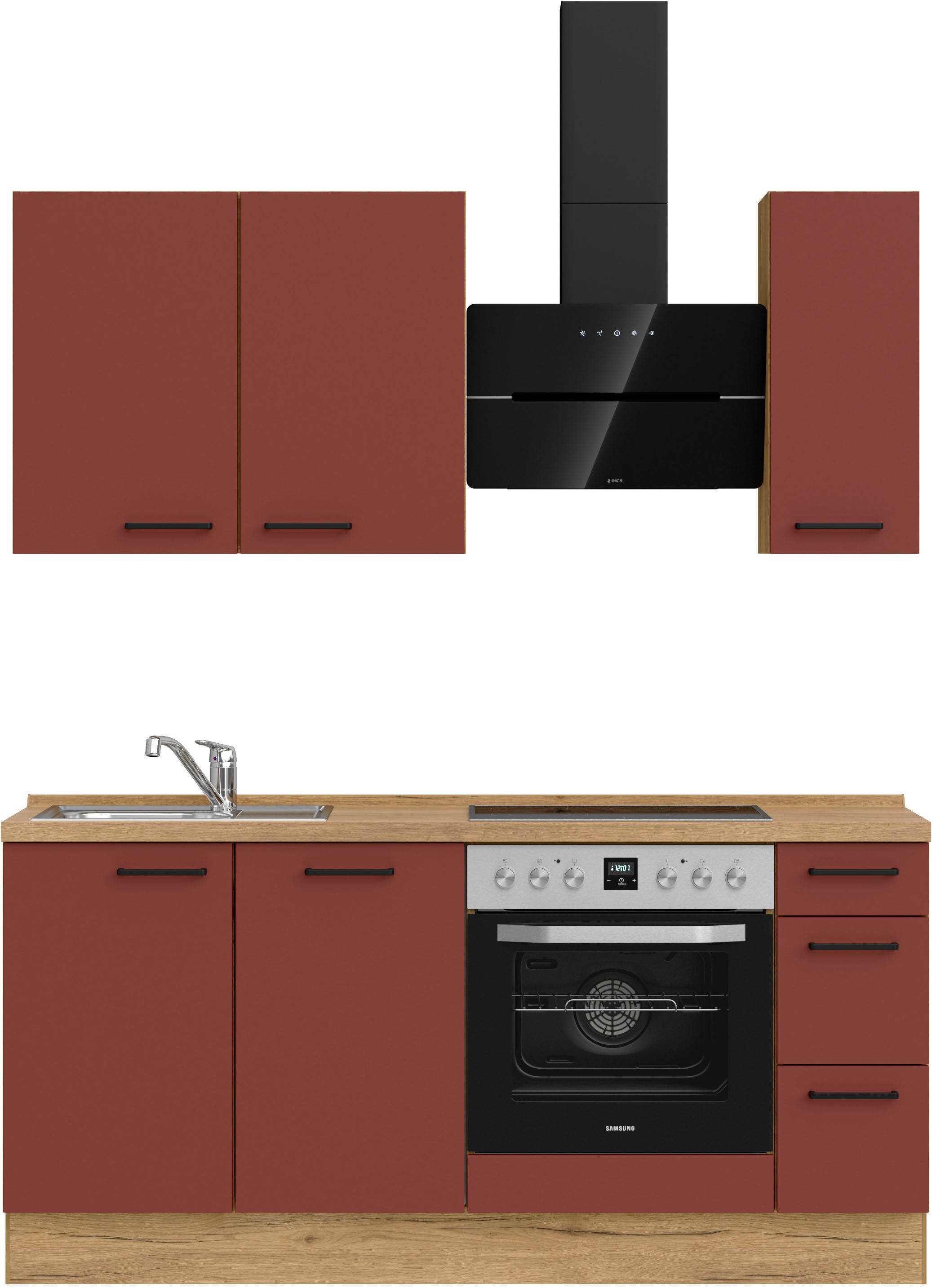 nobilia® Кухниzeile "Easytouch II", vormontiert, Ausrichtung wählbar, Breite 180 cm, wahlw. mit E-Geräten