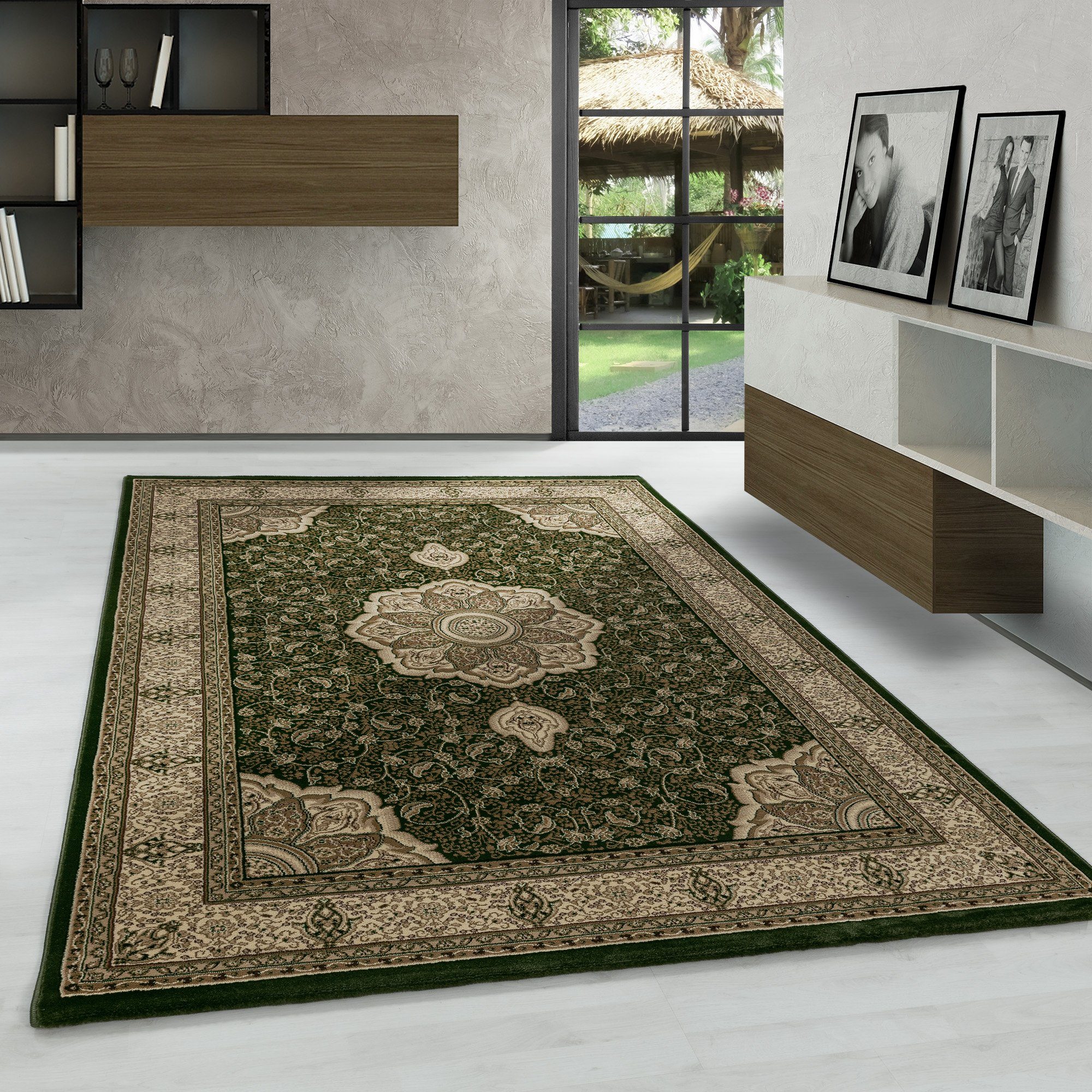 Orientteppich Orientalisch Design, Carpetsale24, Läufer, Höhe: 9 mm, Orient Teppich Wohnzimmer Orientalisch Design Kurzflor Pflegeleicht | Kurzflor-Teppiche