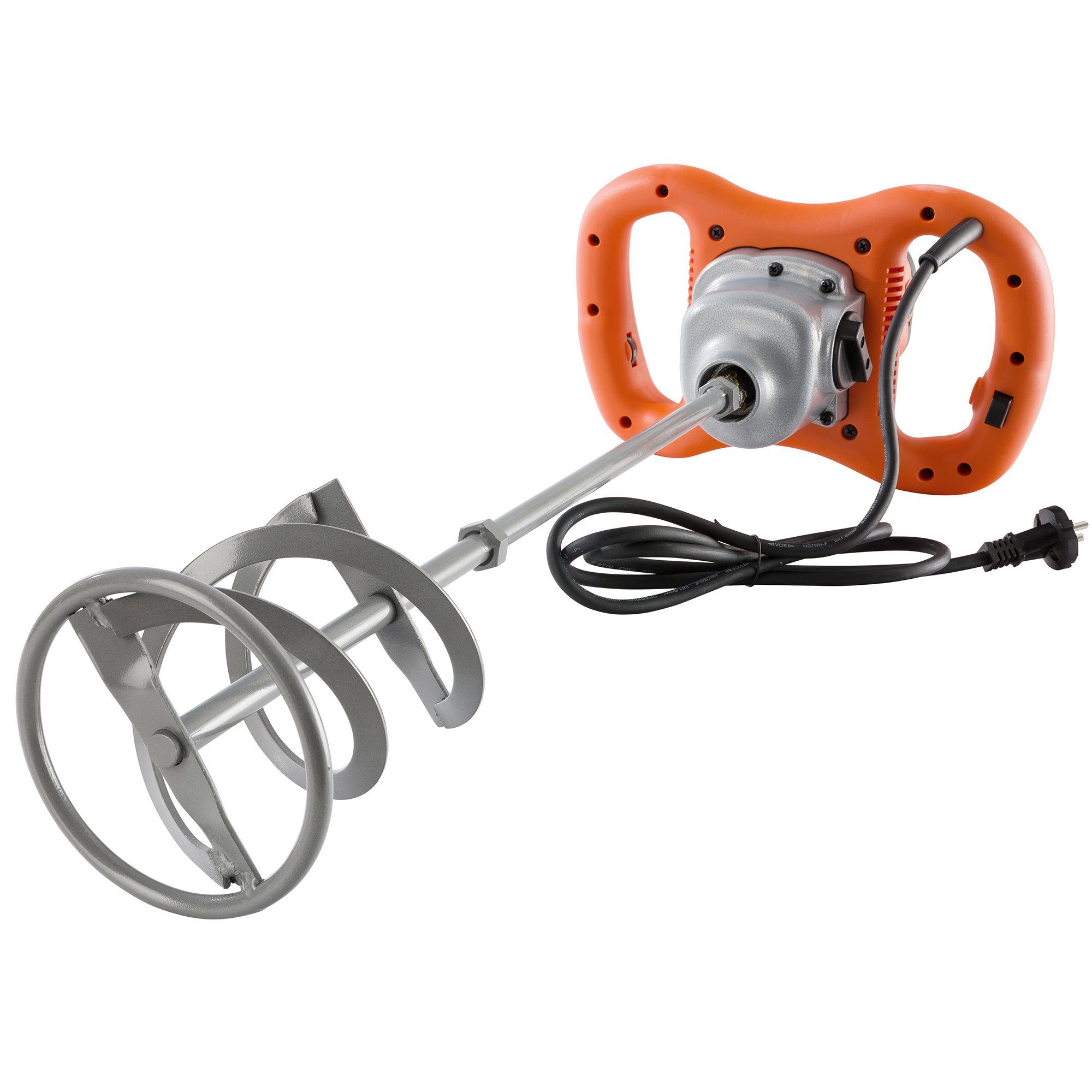 Arebos Elektrisches Rührwerk, Rührgerät, Handrührgerät, Handrührwerk, Mörtelmixer, Handmixer, 1200 W, 2-Gang-Getriebe, 6 Stufen, Ergonomischer Grif, Bis 50 L Mischvolumen