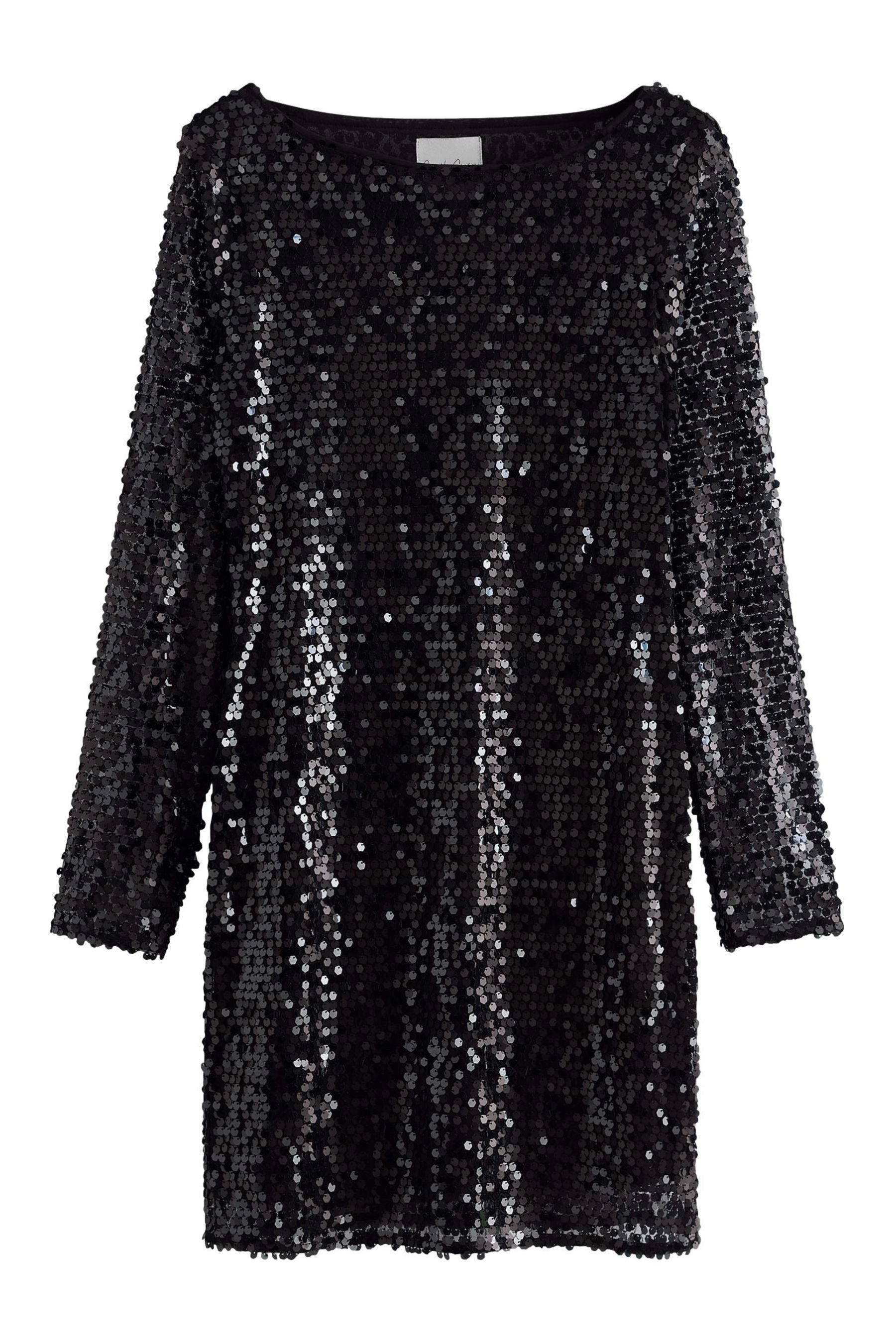 Next Paillettenkleid Langärmeliges Minikleid mit Pailletten günstig online kaufen