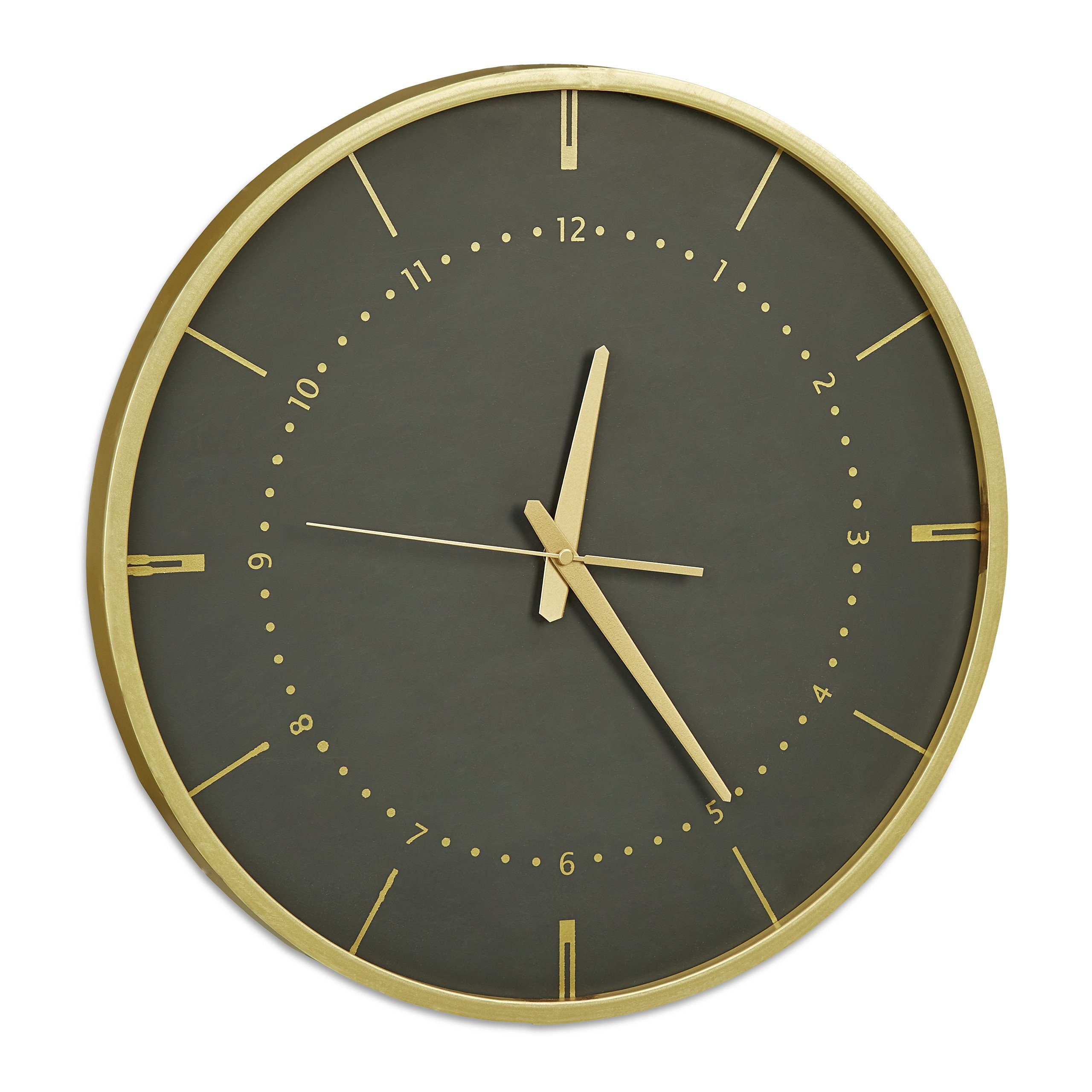 relaxdays Wanduhr »Wanduhr schwarz/gold«, Klassisch: Uhr macht typische  Tickgeräusche - Küchenuhr mit Stunden-, Minuten- und Sekundenzeiger online  kaufen | OTTO