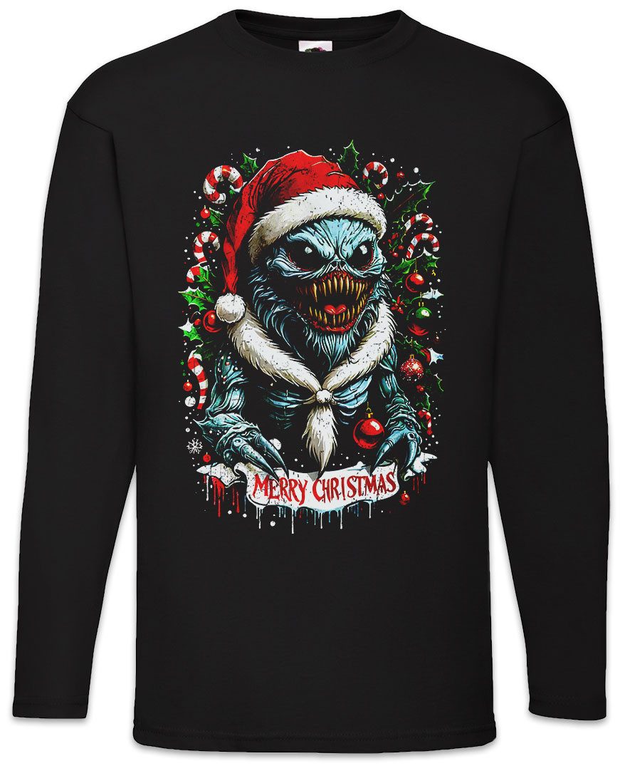 Langarmshirt Merry Christmas Monster Langarm T-Shirt Happy Santa X-Mas Claus