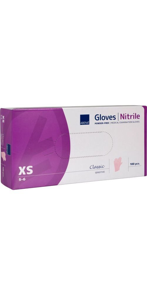 ABENA GmbH Einweghandschuhe Abena Nitril-Handschuhe Puderfrei Rosa XS – 100 Stück