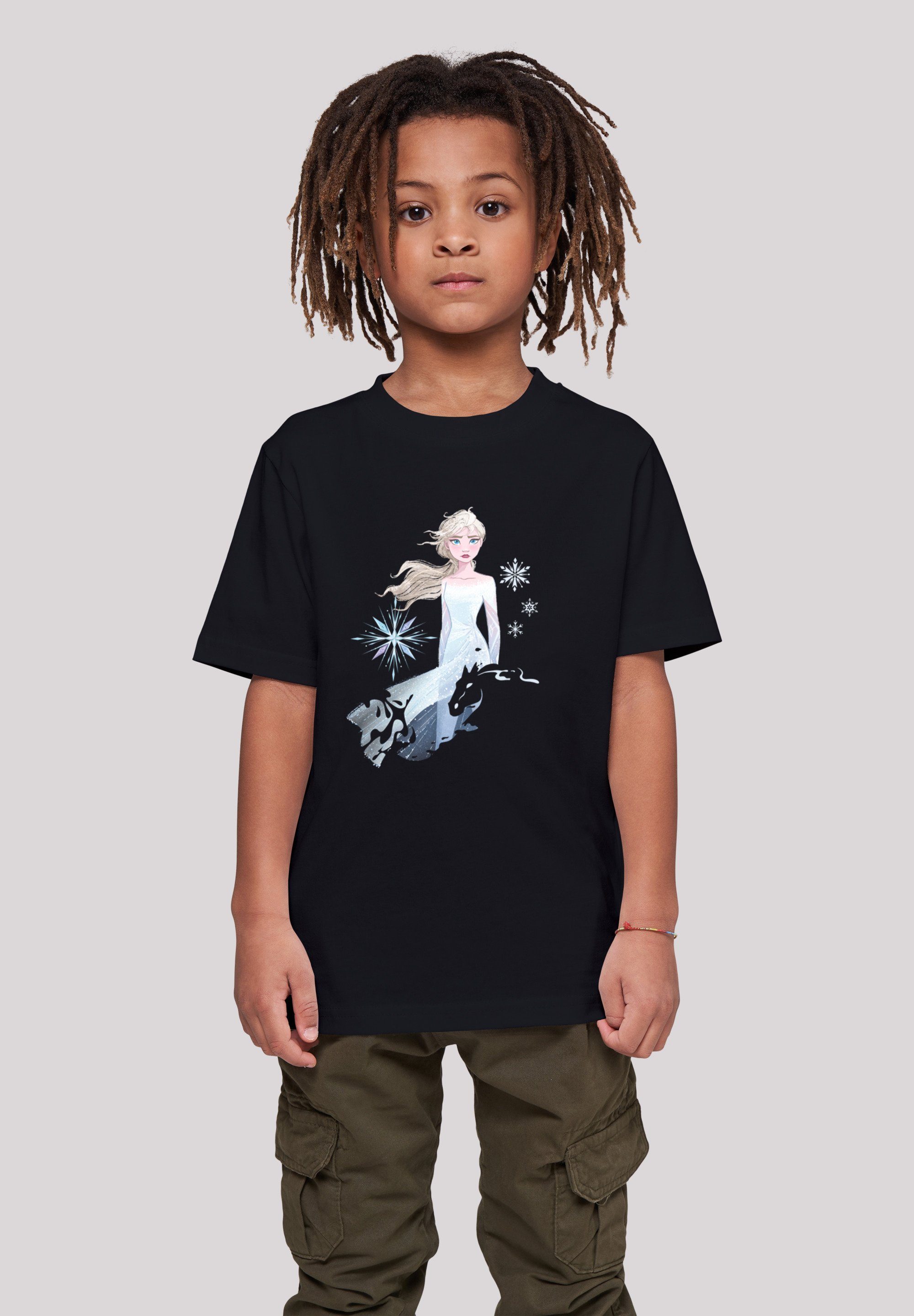 F4NT4STIC T-Shirt Disney Frozen 2 Elsa Nokk Wassergeist Pferd Silhouette Unisex Kinder,Premium Merch,Jungen,Mädchen,Bedruckt schwarz