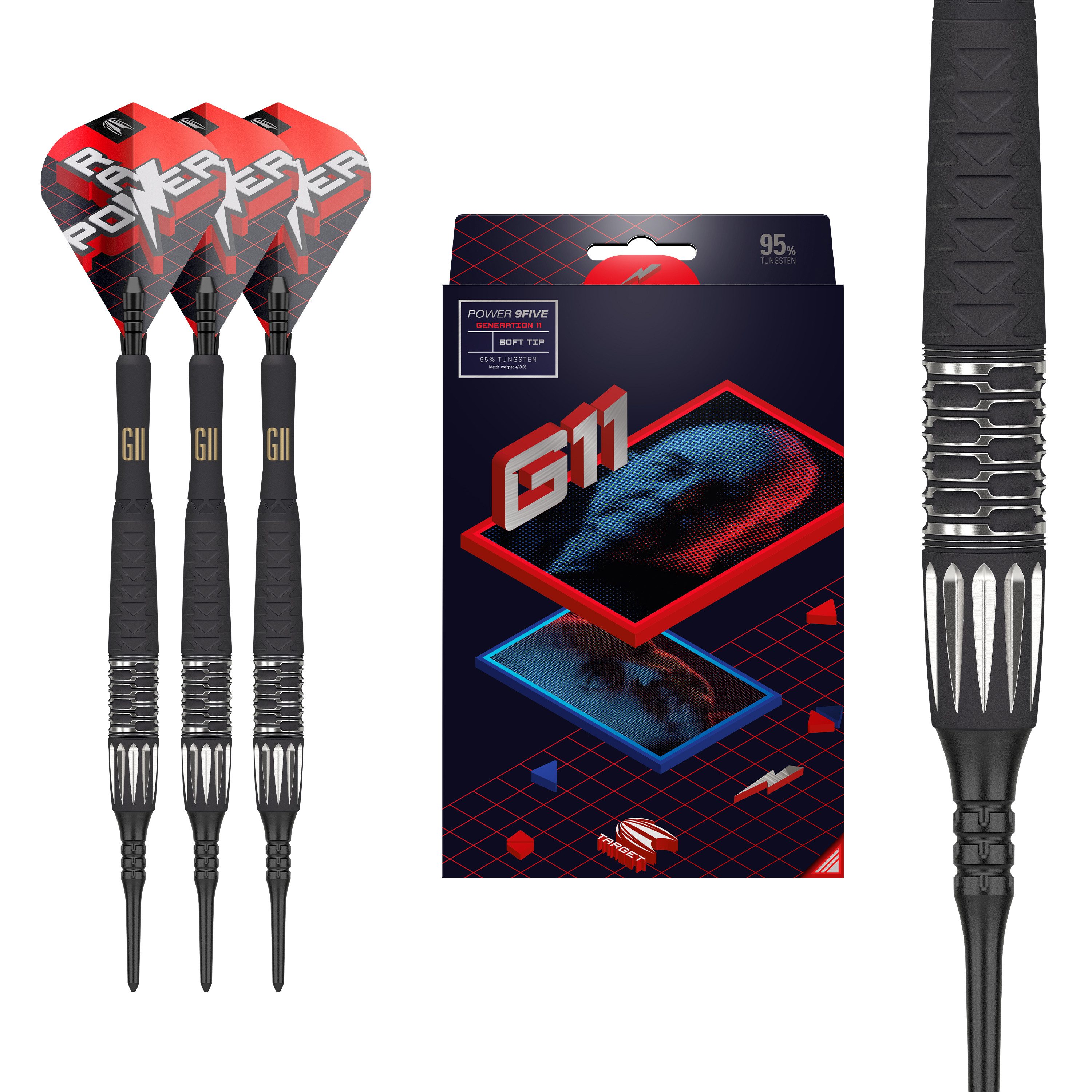 Dartpfeil Phil Taylor Gen 11 Power 9-Five Soft Tip Darts Set, 95% Tungsten, 20G