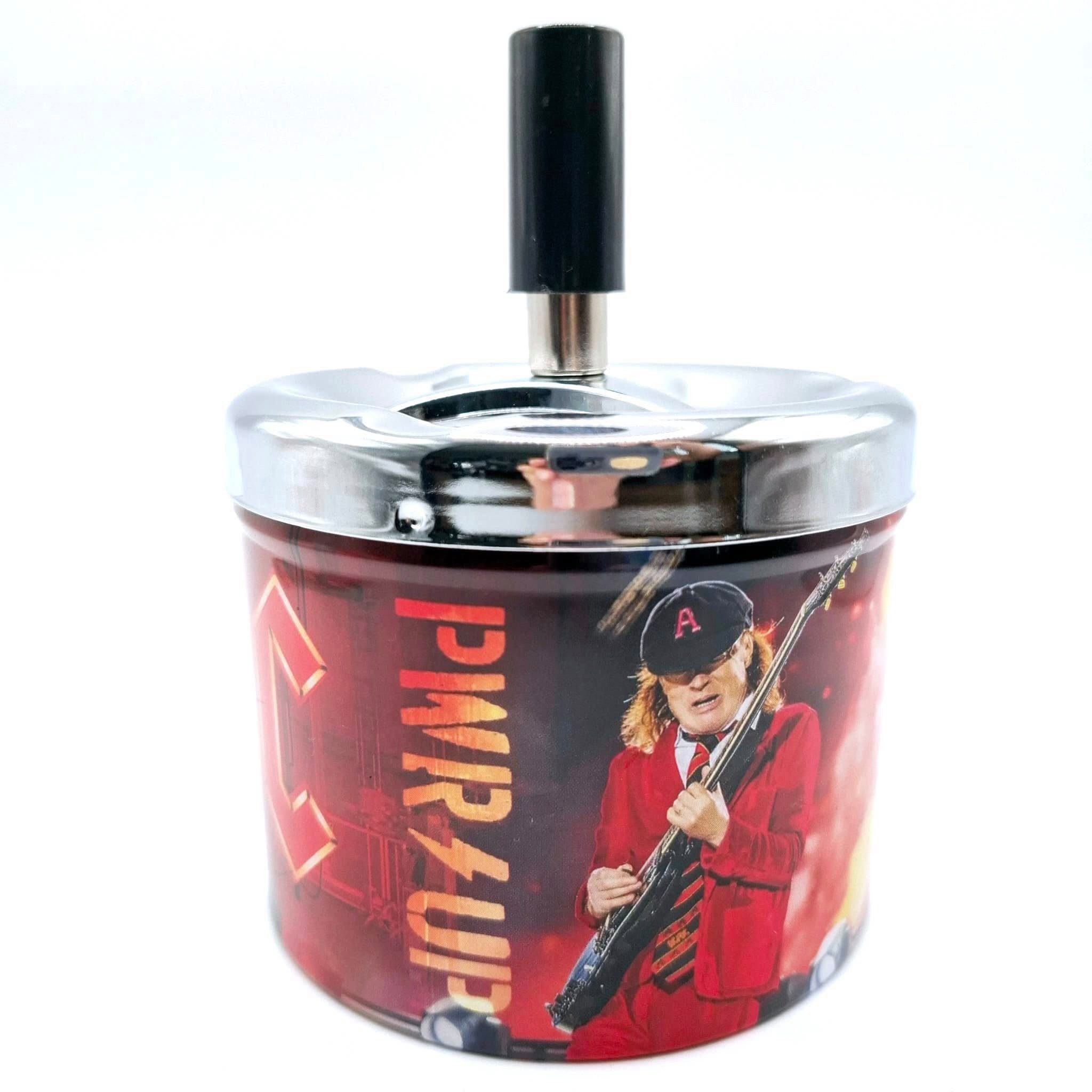 AC/DC Aschenbecher Drehascher, Windascher, Mehrwegfeuerzeuge im Set Highway to hell, indoor und outdoor geeignet