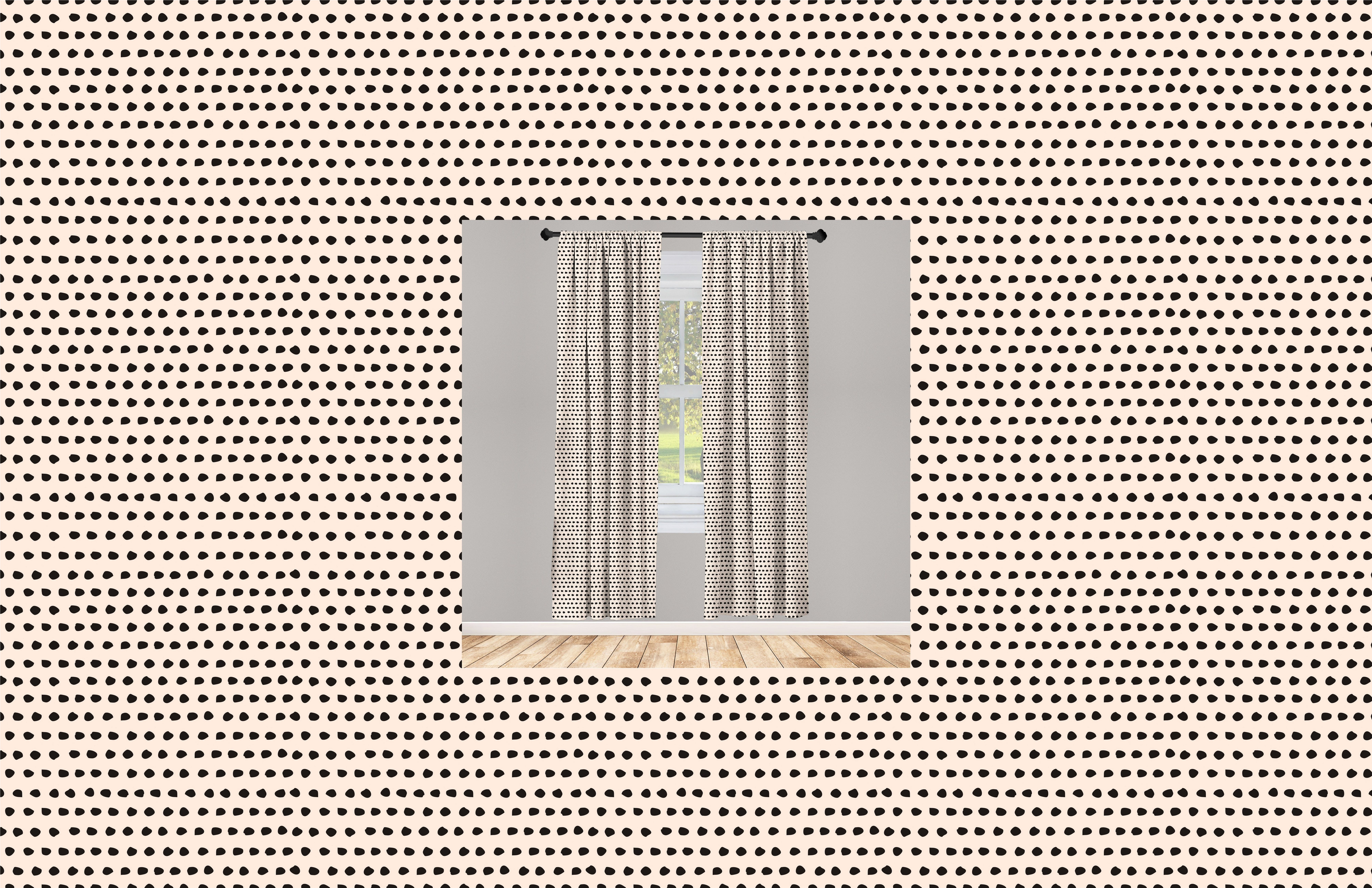 Gardine Vorhang für Wohnzimmer Schlafzimmer Dekor, Abakuhaus, Microfaser, Abstrakt Spots auf Neutral Kulisse