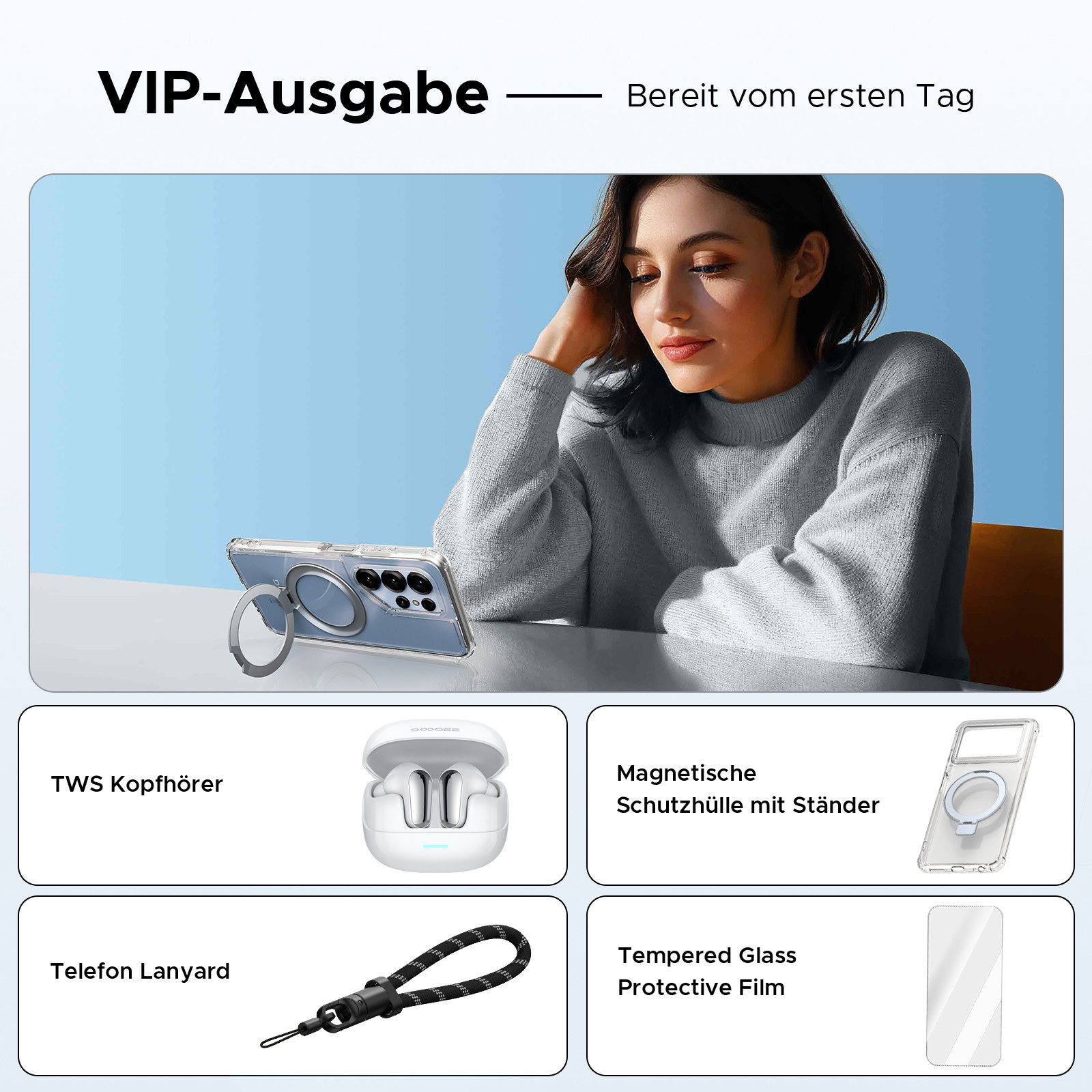 DOOGEE Note 56 X Pro Android 16, inkl. Kopfhörer, 6.56", 6150mAh, 4+128GB Smartphone (6,56 Zoll, 128 GB Speicherplatz, 13 MP Kamera, Gemini AI, 128GB ROM/2TB, NFC, Dual SIM, Face ID, Widevine L1)