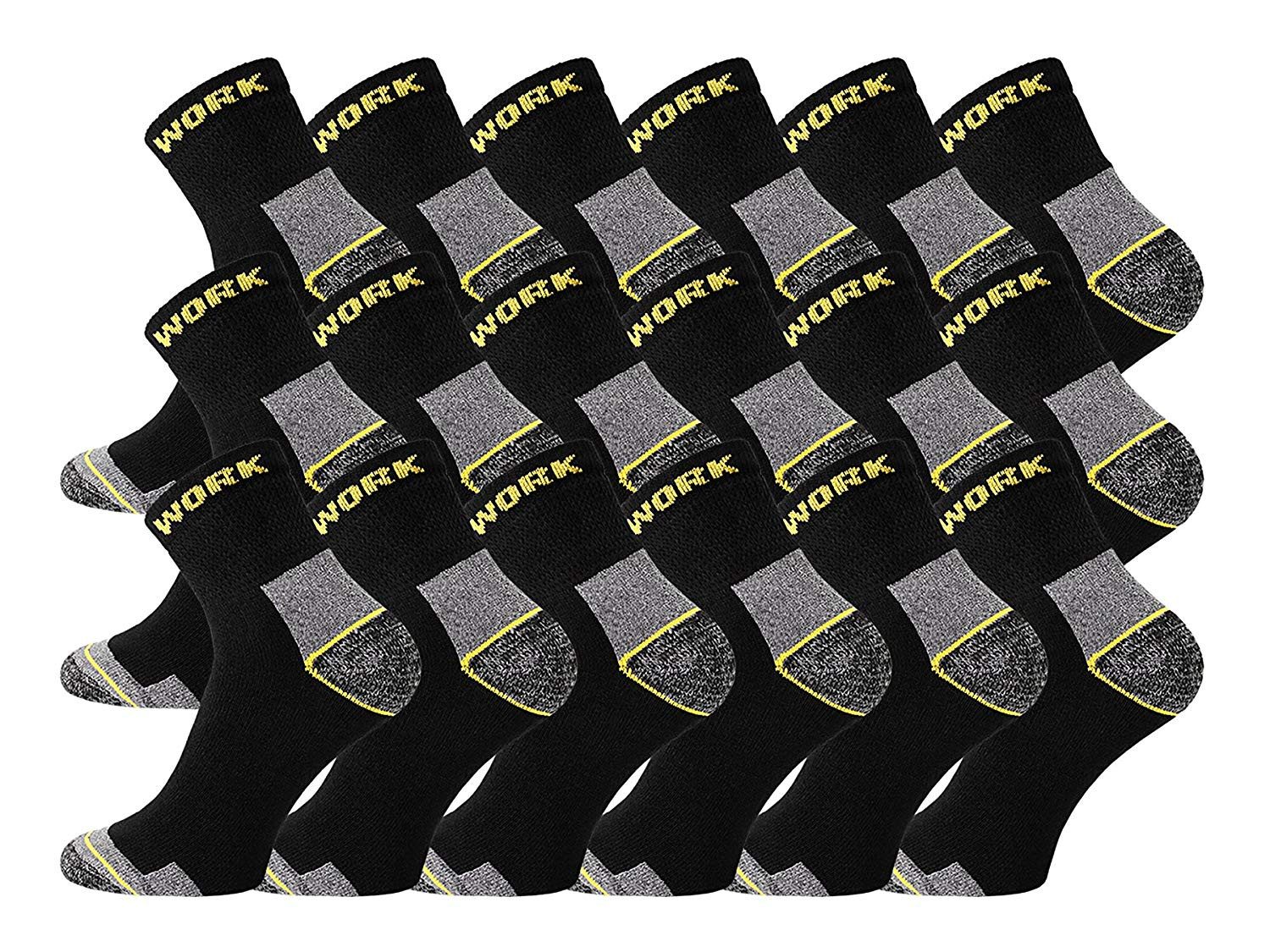 TippTexx 24 Arbeitssocken 18 Paar kurze Arbeitssocken SUPER ROBUST Kurzschaft Quarter Work Socks (18 Paar) Spitze und Ferse verstärkt