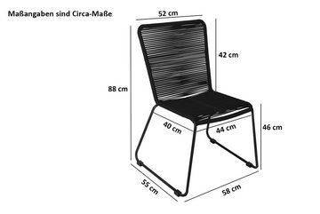 SAM® Essgruppe Kristall, Akazienholz, natürliche Baumkante, Metallgestell und Stühle schwarz