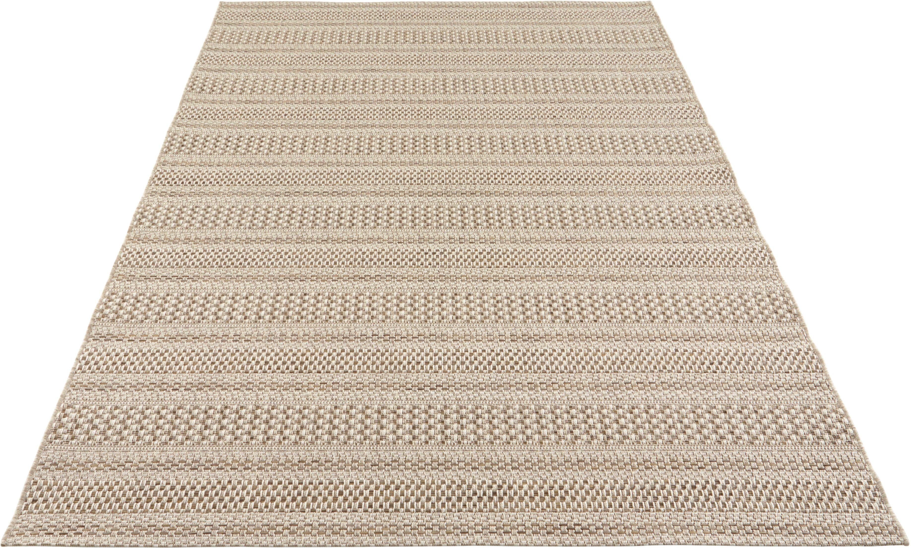 ELLE DECORATION Teppich Arras, rechteckig, Höhe: 8 mm, In-& Outdoor, Wetterfest, Balkon, Garten, Wohnzimmer, Sisal Optik
