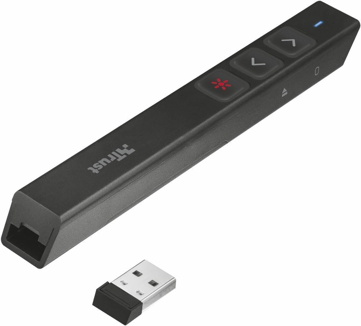 Trust Laserpointer Sqube Drahtlose Kabellos Ultraschlank Laser-Präsentationshilfe, 4 PowerPoint-Funktionen nächste Folie, vorherige Folie, Start/Stopp