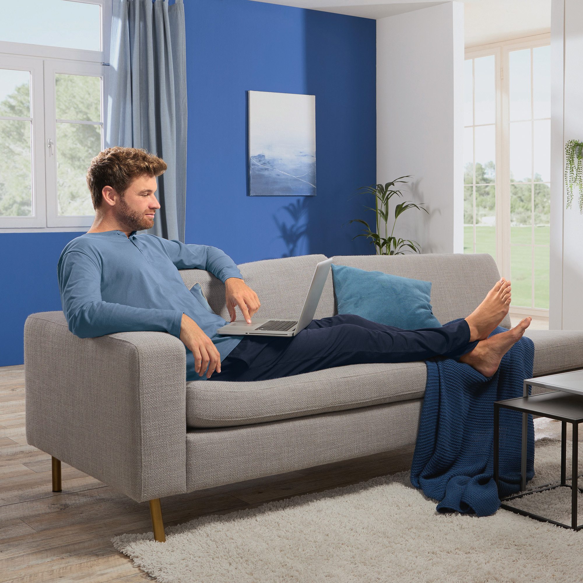 REDBEST Schlafhose Herren-Hose, lang Single-Jersey Uni günstig online kaufen