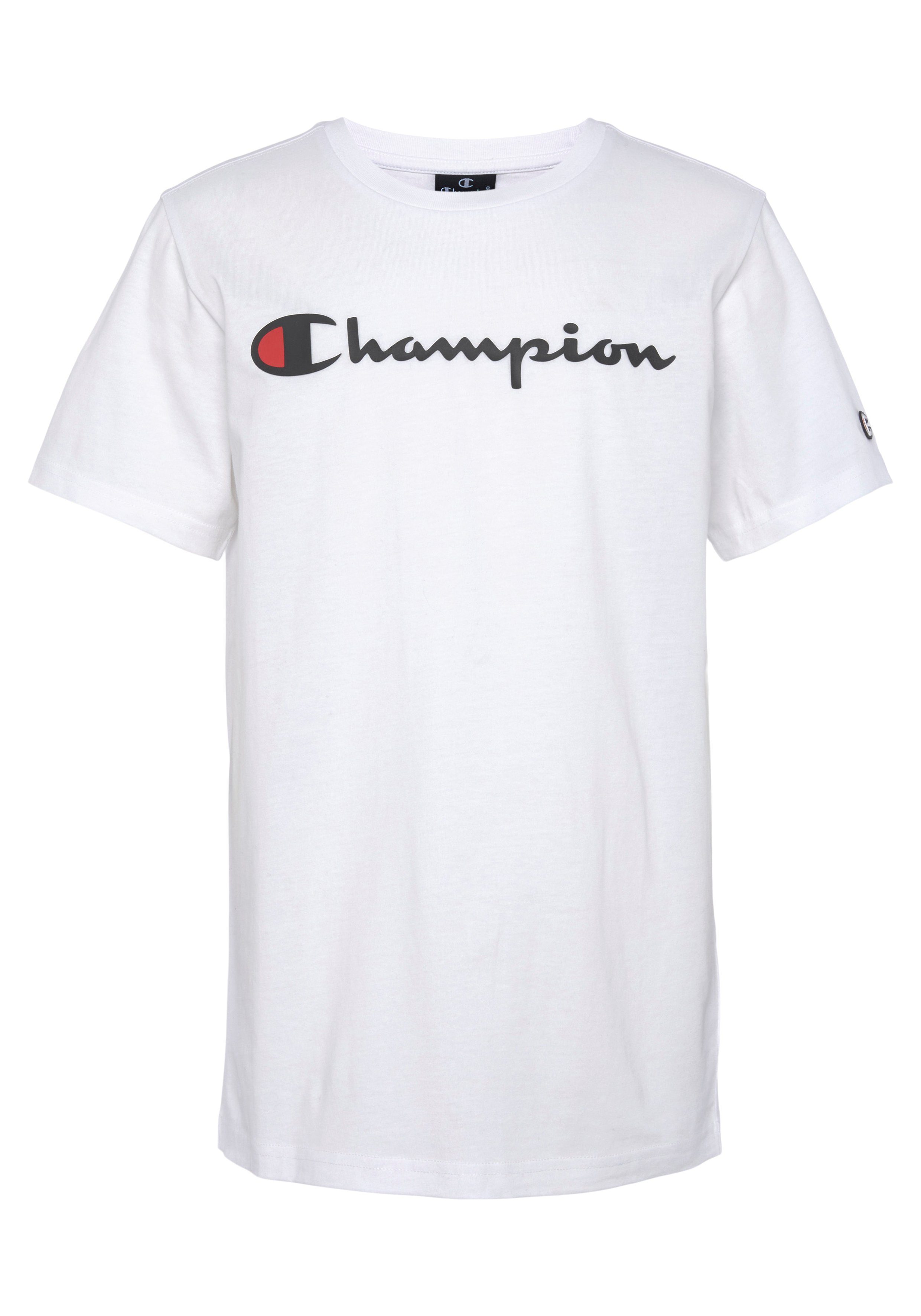 weiß Logo T-Shirt Crewneck Champion Classic - Kinder T-Shirt für large