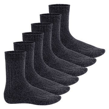 Footstar Norwegersocken Herren Winter Norweger Socken (6 Paar) Frottee Plüschsohle