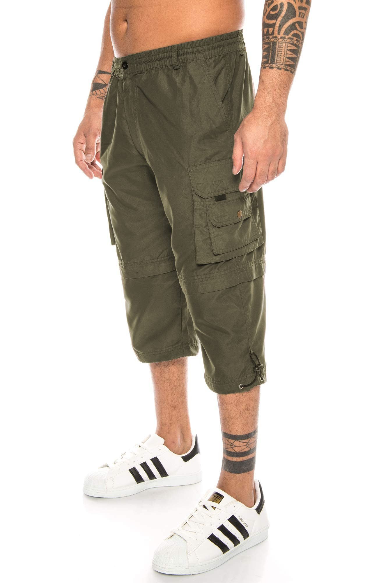 Kendindza Collection Cargobermudas Bermuda Shorts Herren Kurze Hose 3/4 Hose Cargo Taschen, abnehmbare Beine, Kurze Hose Herren, Cargoshorts Sommer