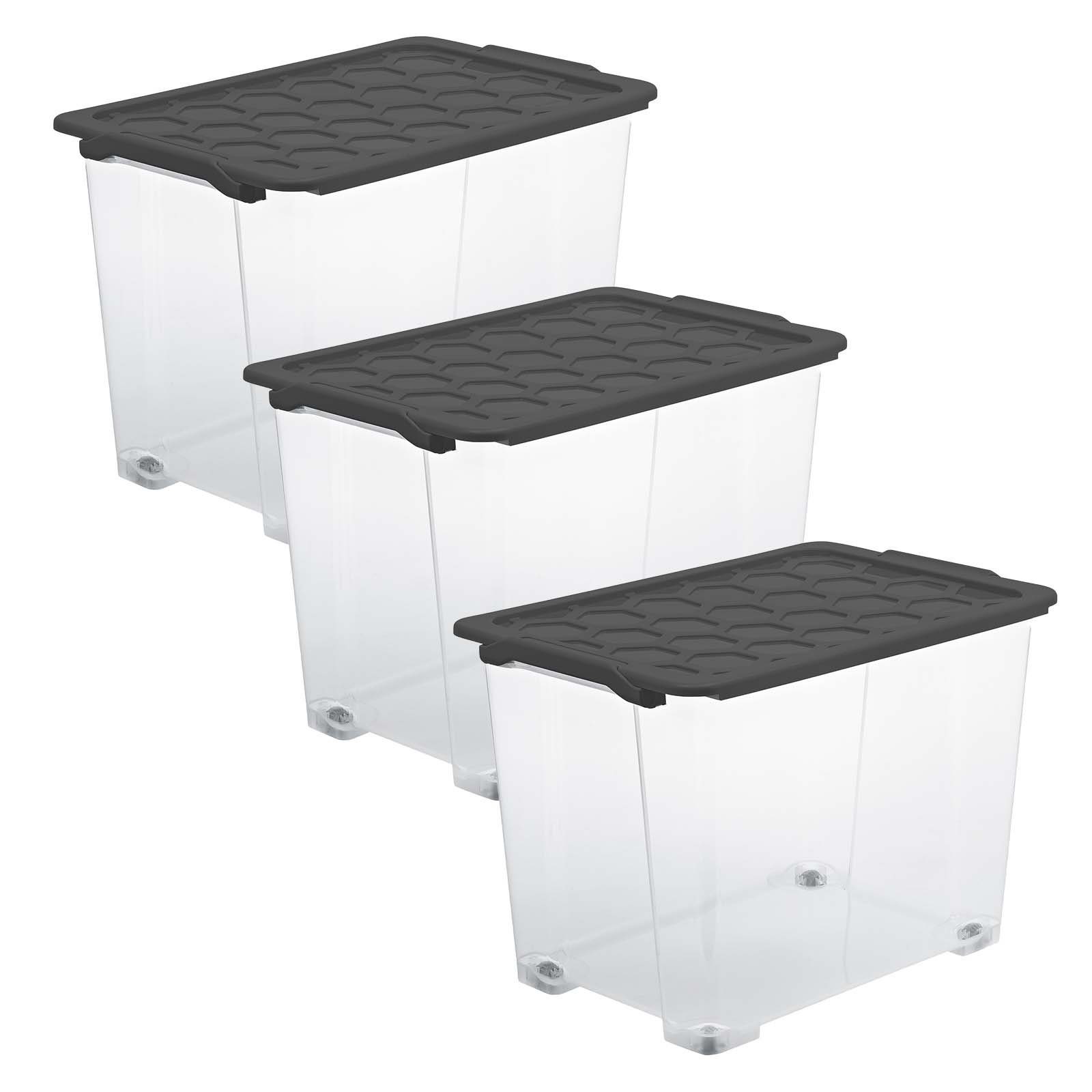 Aufbewahrungsbox Evo Safe Keeping 3er-Set Aufbewahrungsbox 65l mit Deckel und Rädern
