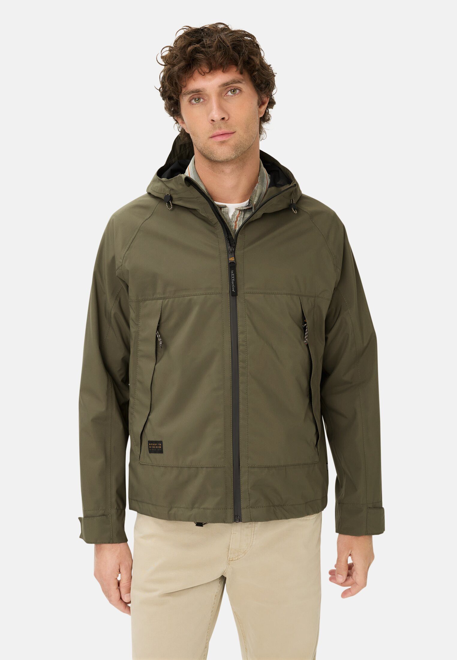camel active Funktionsjacke teXXXactive® Blouson mit Kapuze Langarm Markenlabel