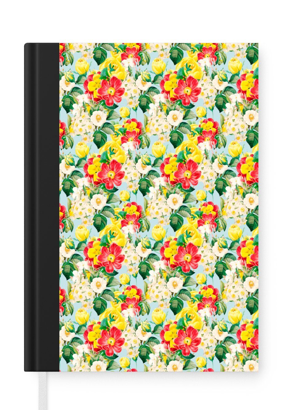 MuchoWow Notizbuch Blumen - Pastell - Farben, Journal, Merkzettel, Tagebuch, Notizheft, A5, 98 Seiten, Haushaltsbuch