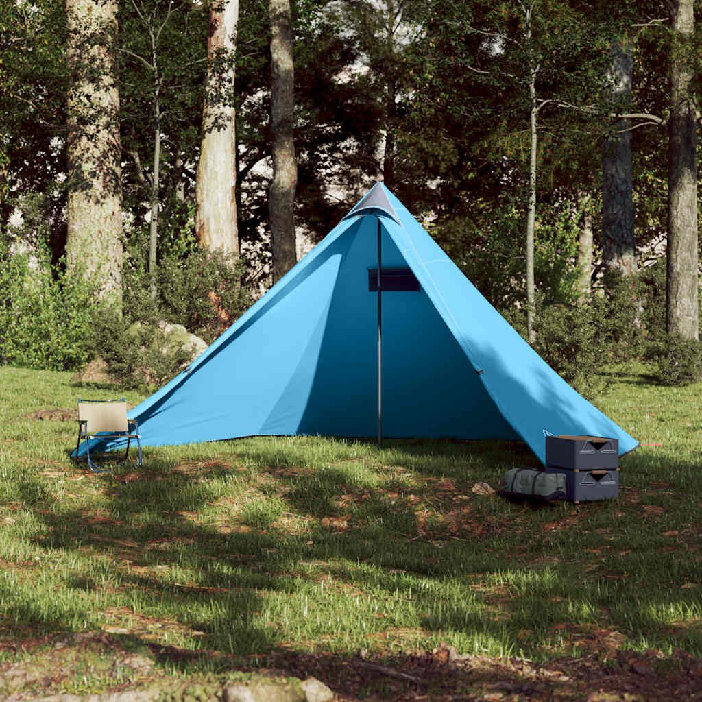 vidaXL Tipi-Zelt Tipi-Familienzelt 7 Personen Blau Wasserdicht, Personen: 7 (1 tlg)