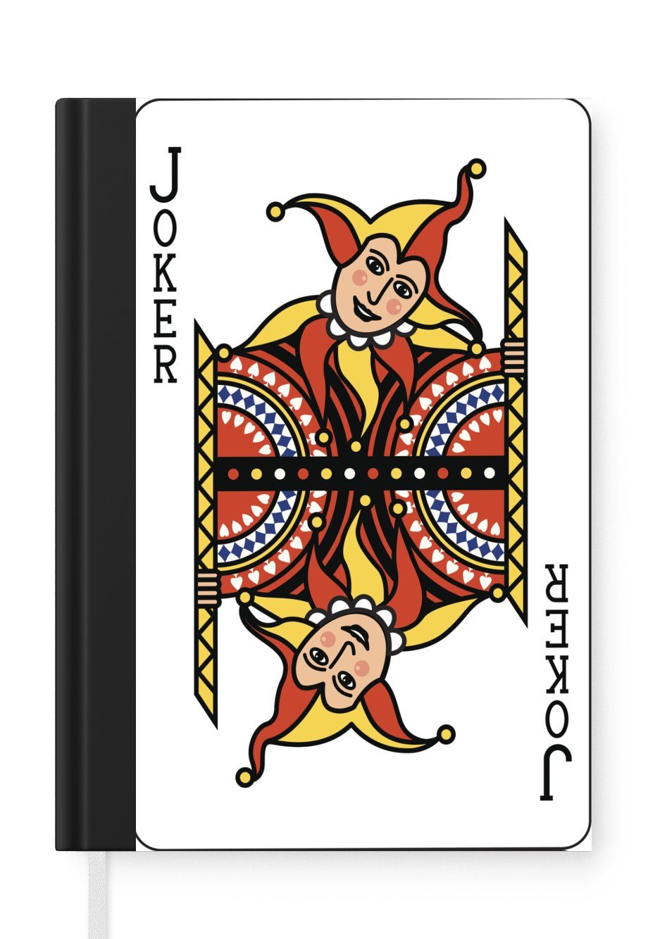 MuchoWow Notizbuch Illustration der Spielkarte der Joker, Journal, Merkzettel, Tagebuch, Notizheft, A5, 98 Seiten, Haushaltsbuch