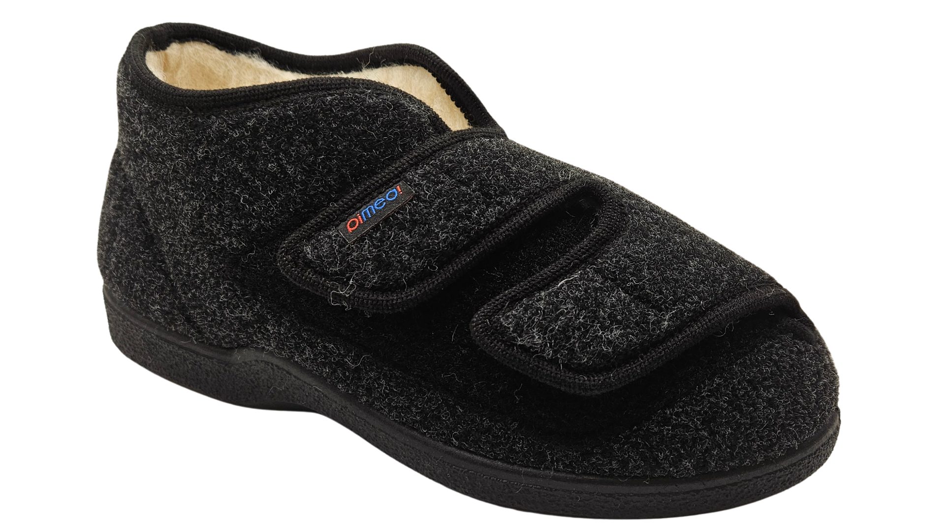 Pimed! Verbandschuh "Duo Wool", 37251, Wollstoff schwarz + blau Klettschuh starker Kletteverschluss zur Weitenregulierung
