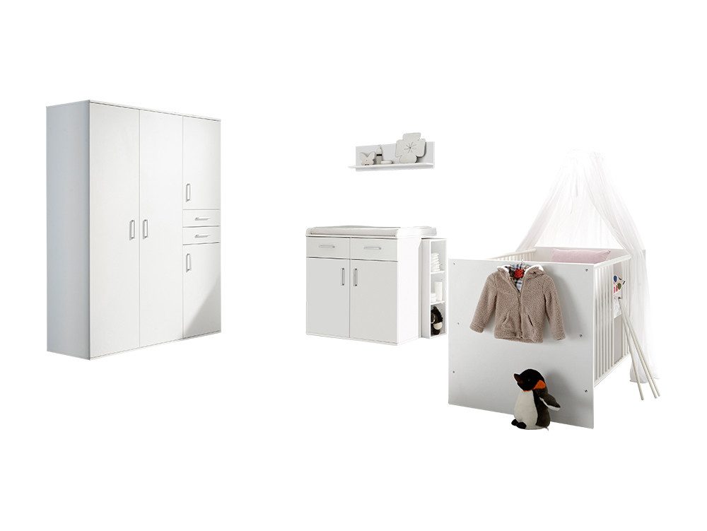 Storado Babyzimmer-Komplettset Babyzimmer Set komplett „Sienna“ weiß matt / günstig online kaufen