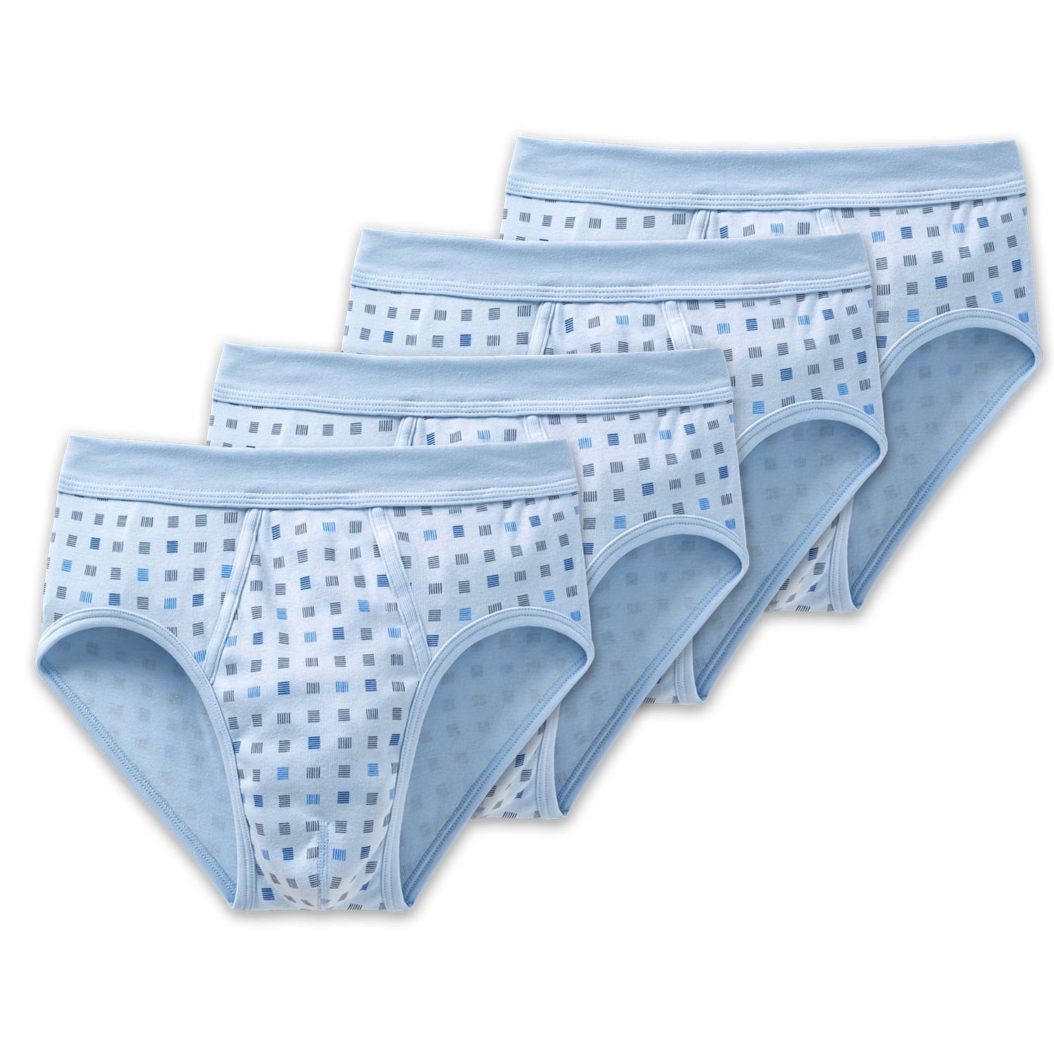 hellblau Essentials mit Slip Eingriff, gemustert Schiesser 4 x (2-St)