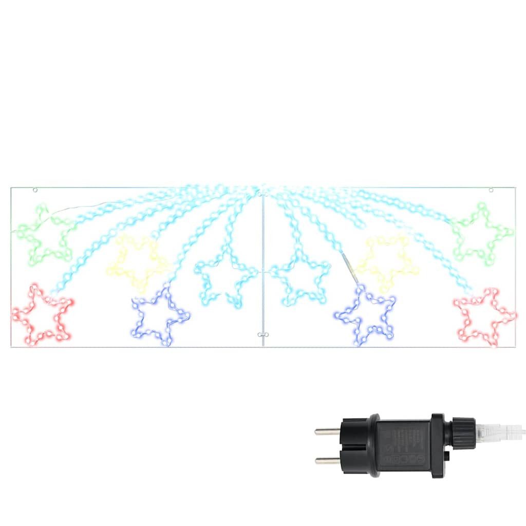 vidaXL Christbaumschmuck Weihnachtsstern 432 LEDs Mehrfarbig 182 x 58 cm PVC (1-tlg)